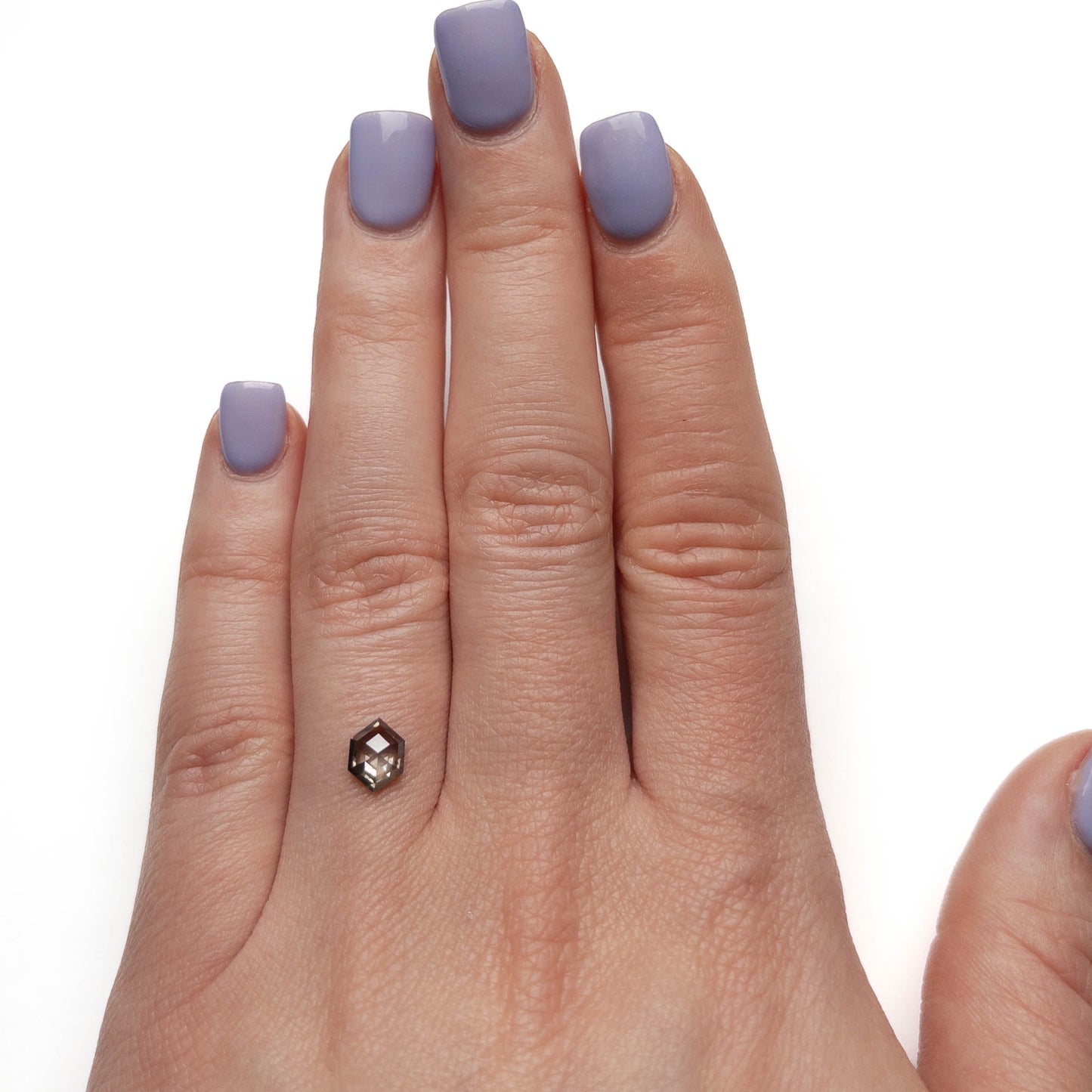 .74 Carat Salt and Pepper Rose Cut Hexagon Diamond