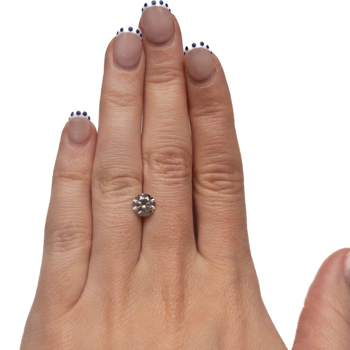 1.39 Carat Salt and Pepper Brilliant Cut Round Diamond