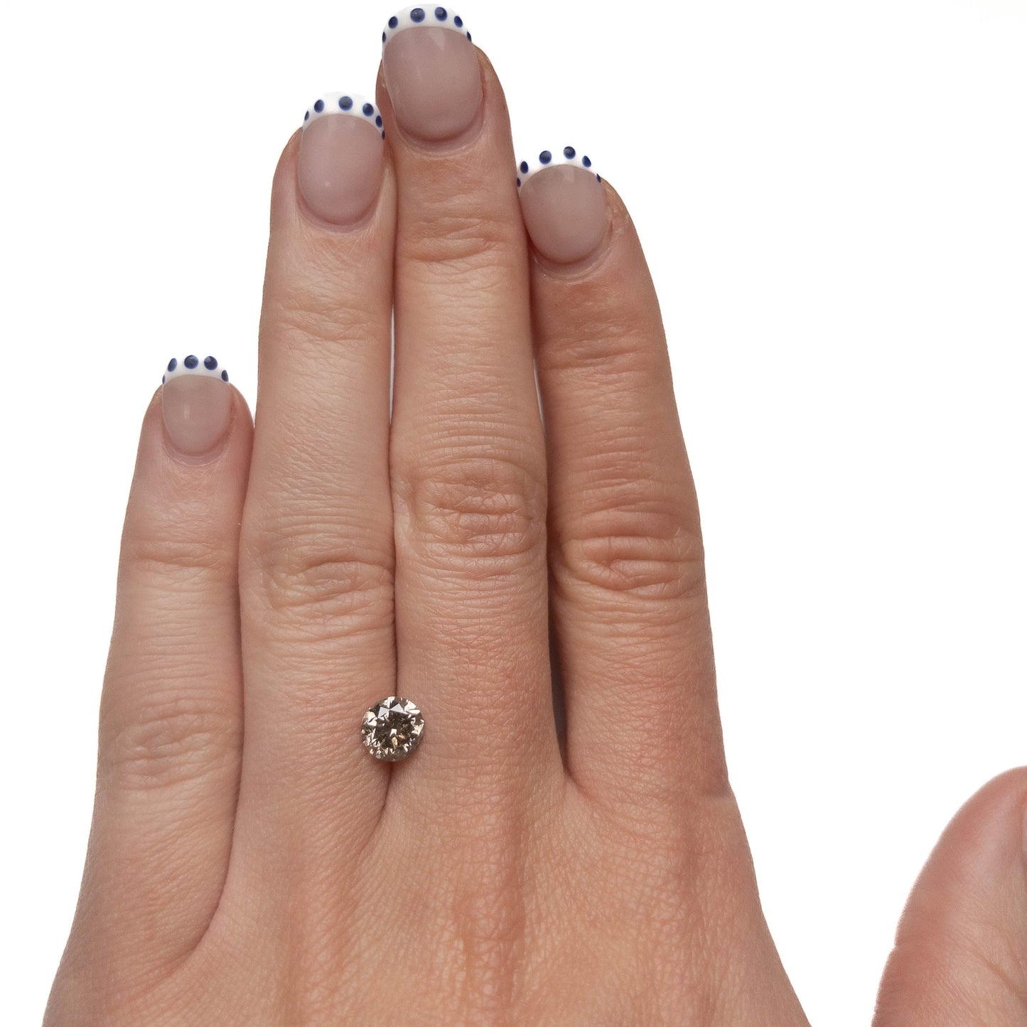 1.19 Carat Salt and Pepper Brilliant Cut Round Diamond