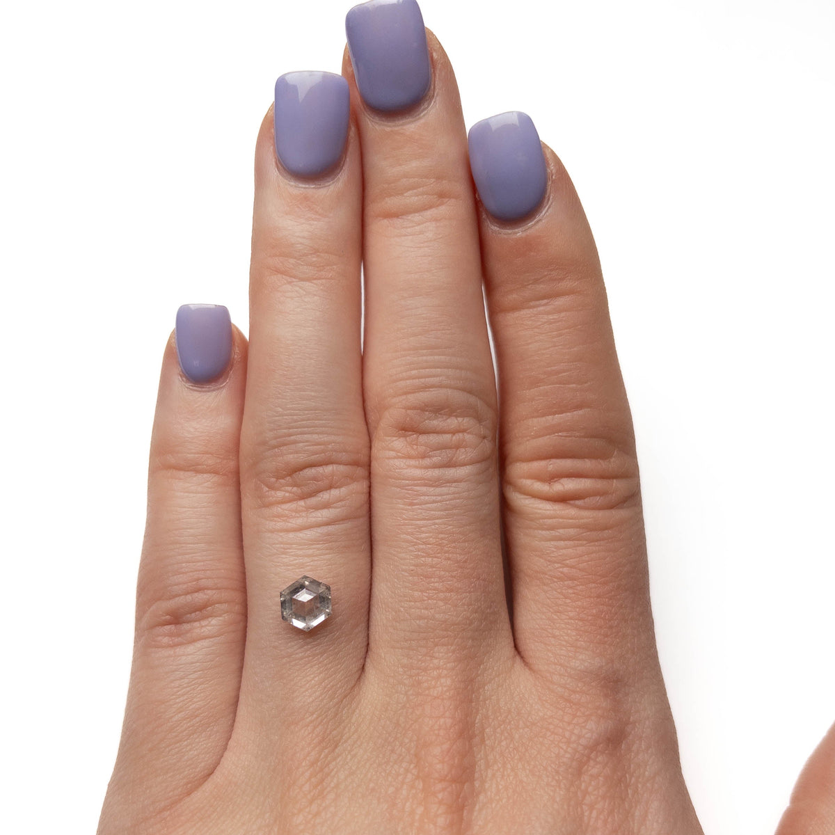 1.40 Carat Canadian Salt and Pepper Double Cut Hexagon Diamond
