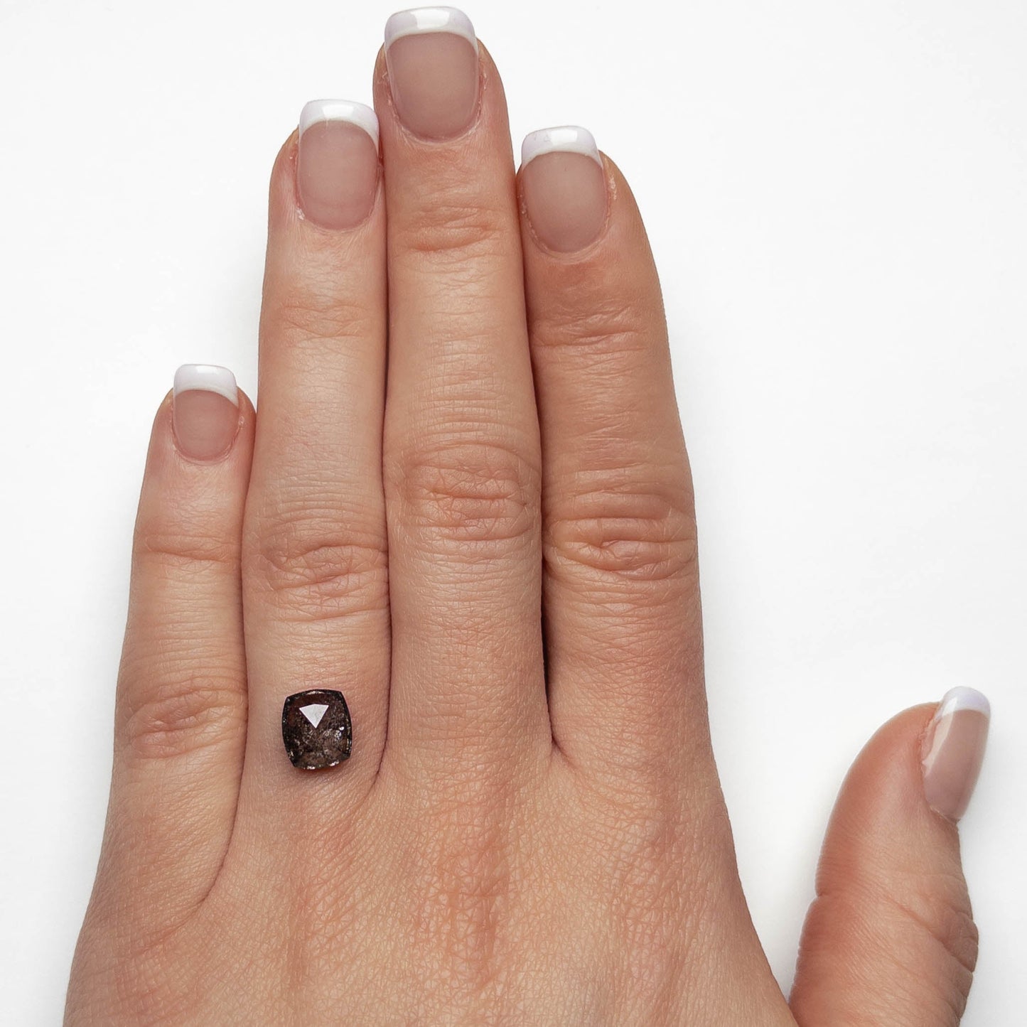 2.43 Carat Black Salt and Pepper Double Cut Cushion Diamond