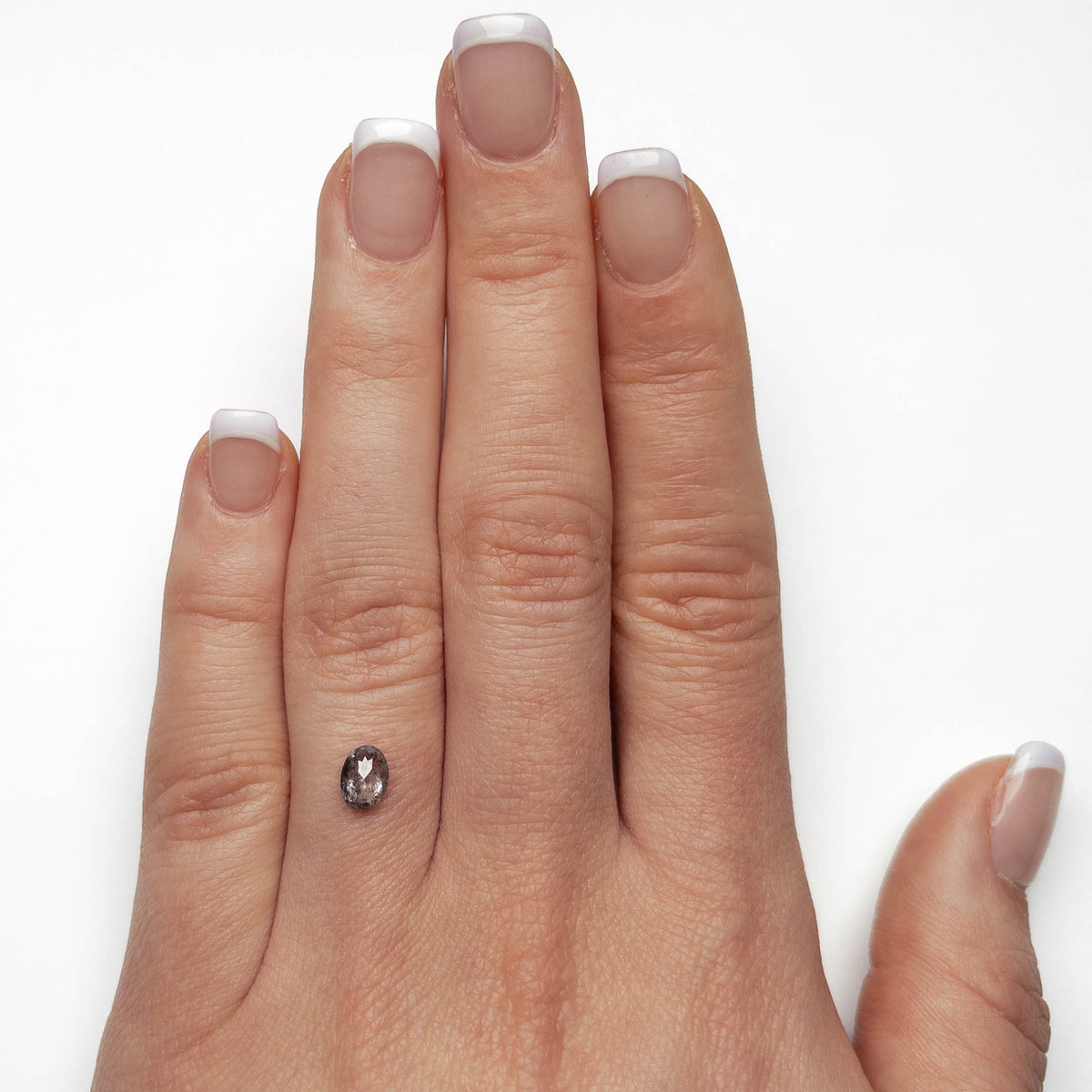 .75 Carat Salt and Pepper Rose Cut Oval Diamond