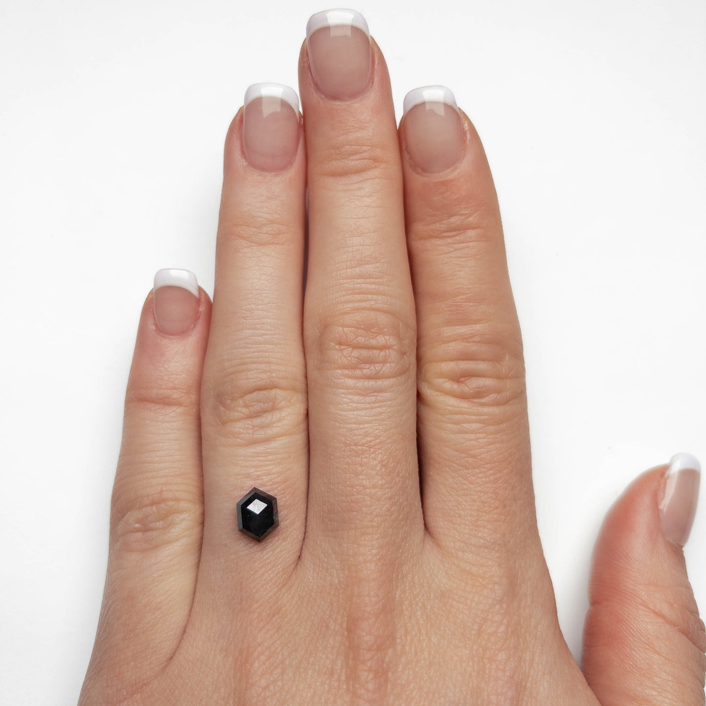 1.37 Carat Black Rose Cut Hexagon Diamond