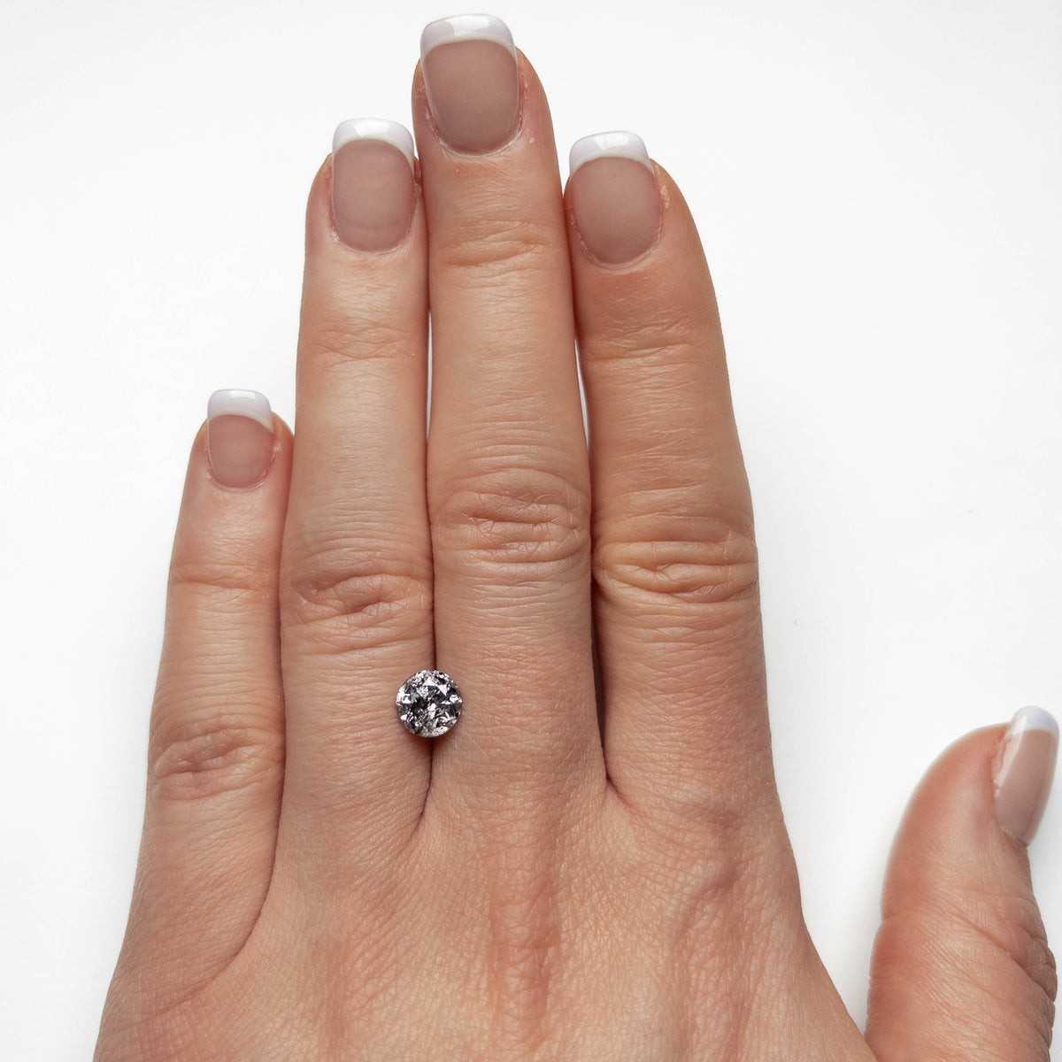 1.38 Carat Salt and Pepper Brilliant Cut Round Diamond
