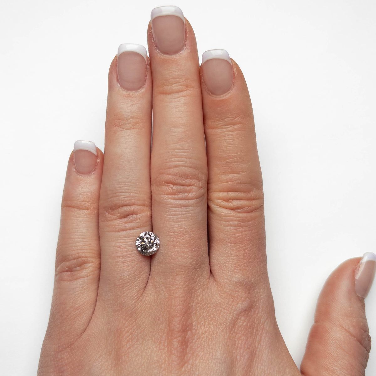 1.60 Carat Salt and Pepper Brilliant Cut Round Diamond