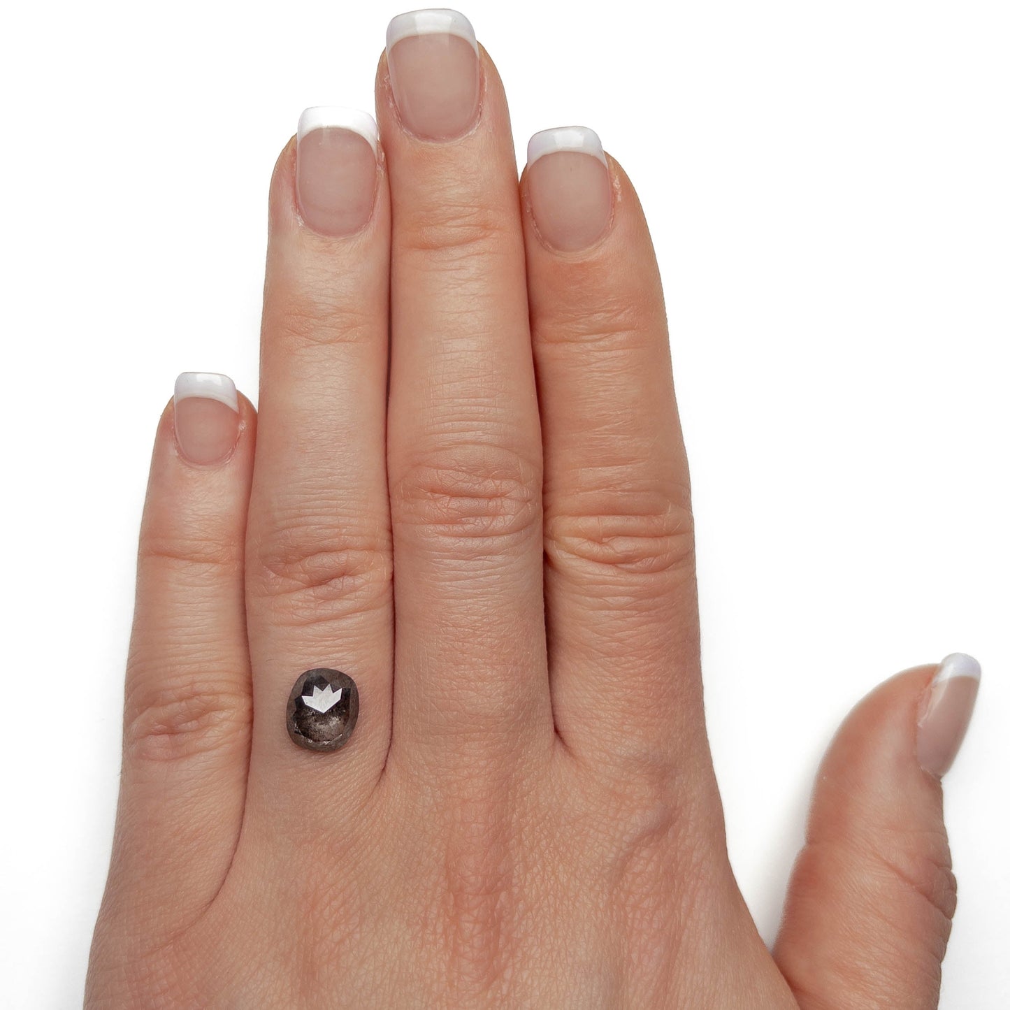 2.56 Carat Salt and Pepper Rose Cut Cushion Diamond