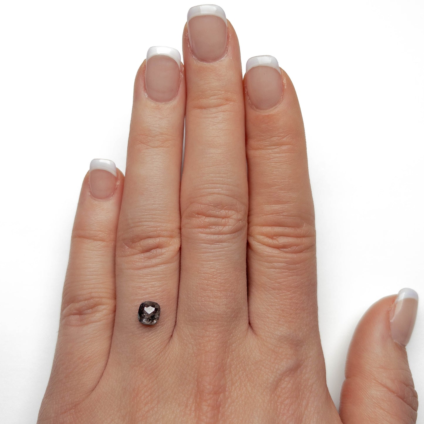 1.08 Carat Salt and Pepper Rose Cut Cushion Diamond