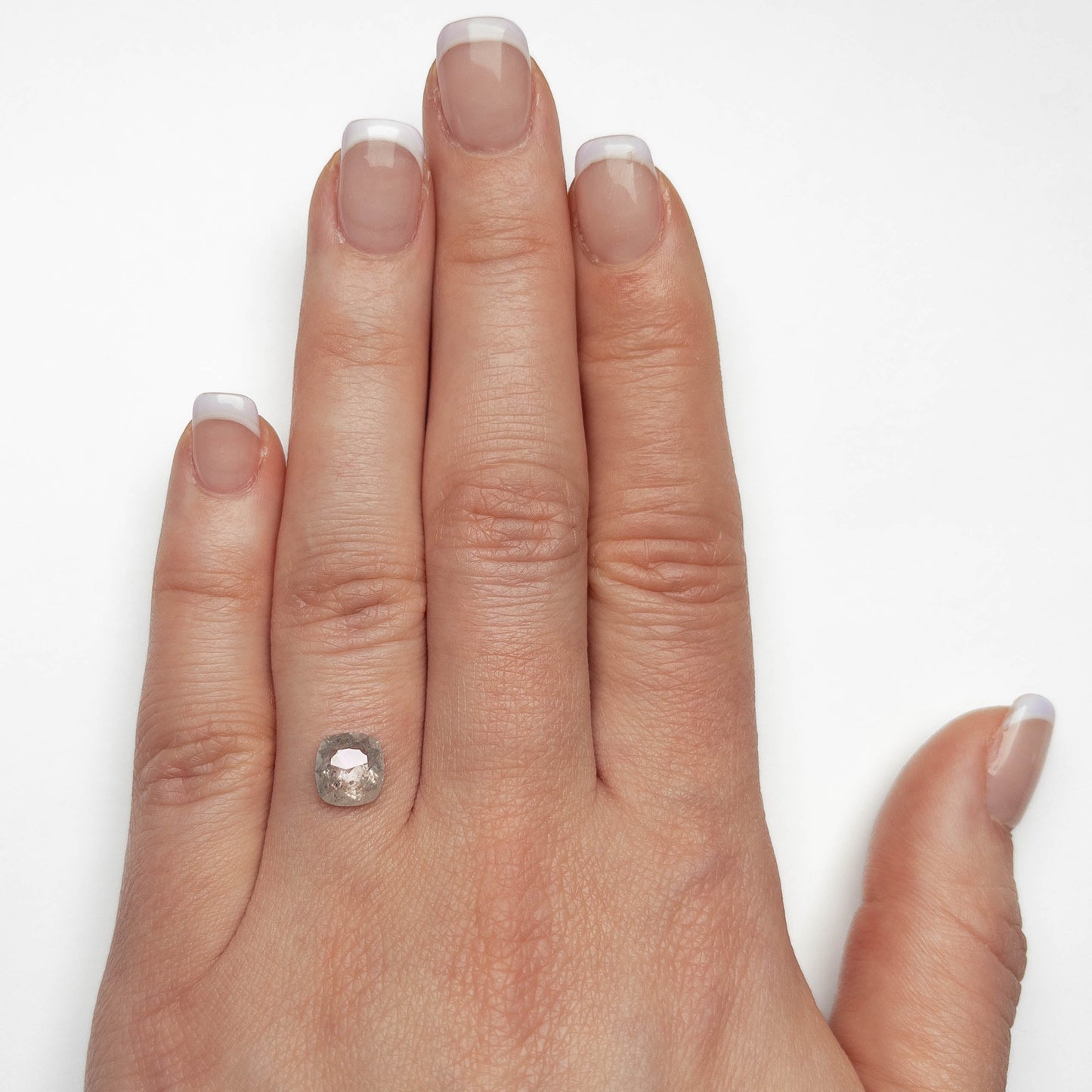 1.45 Carat Icy Salt and Pepper Rose Cut Cushion Diamond
