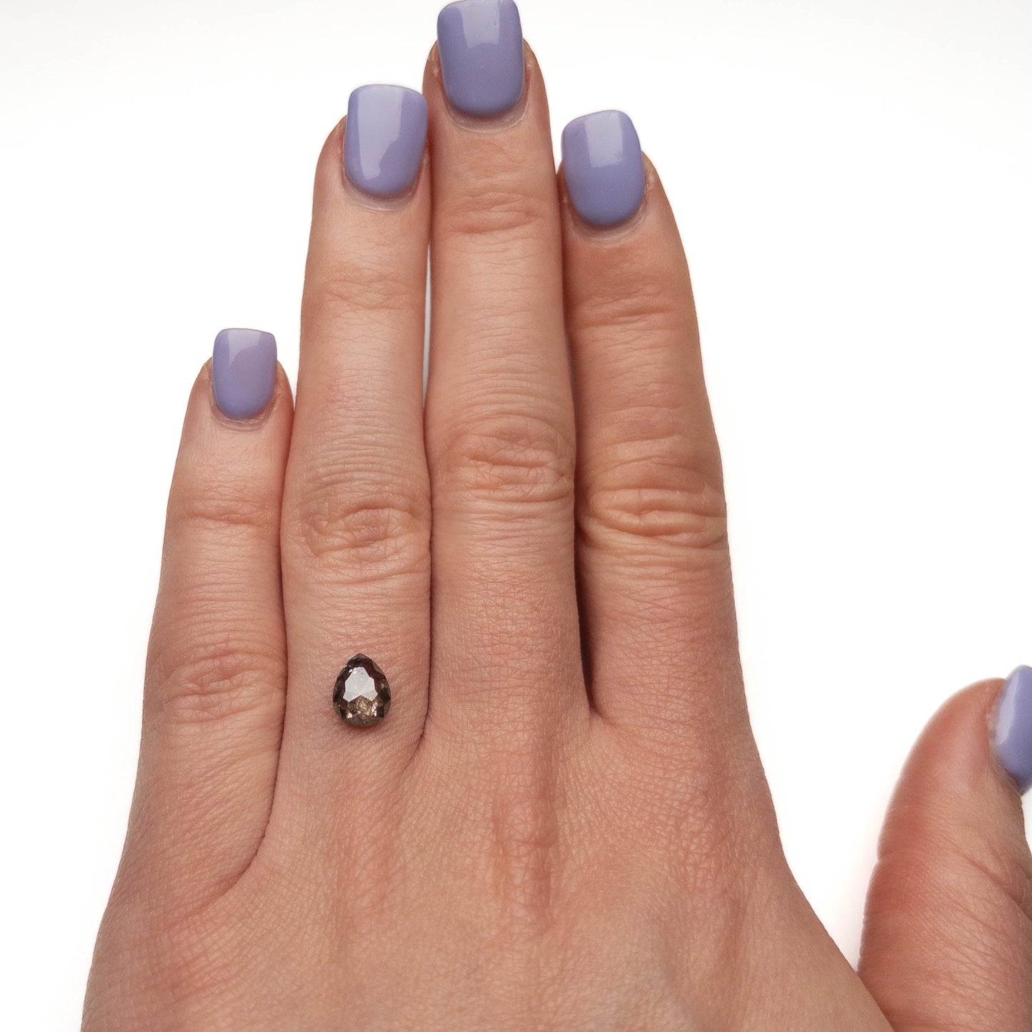 1.40 Carat Salt and Pepper Rose Cut Pear Diamond