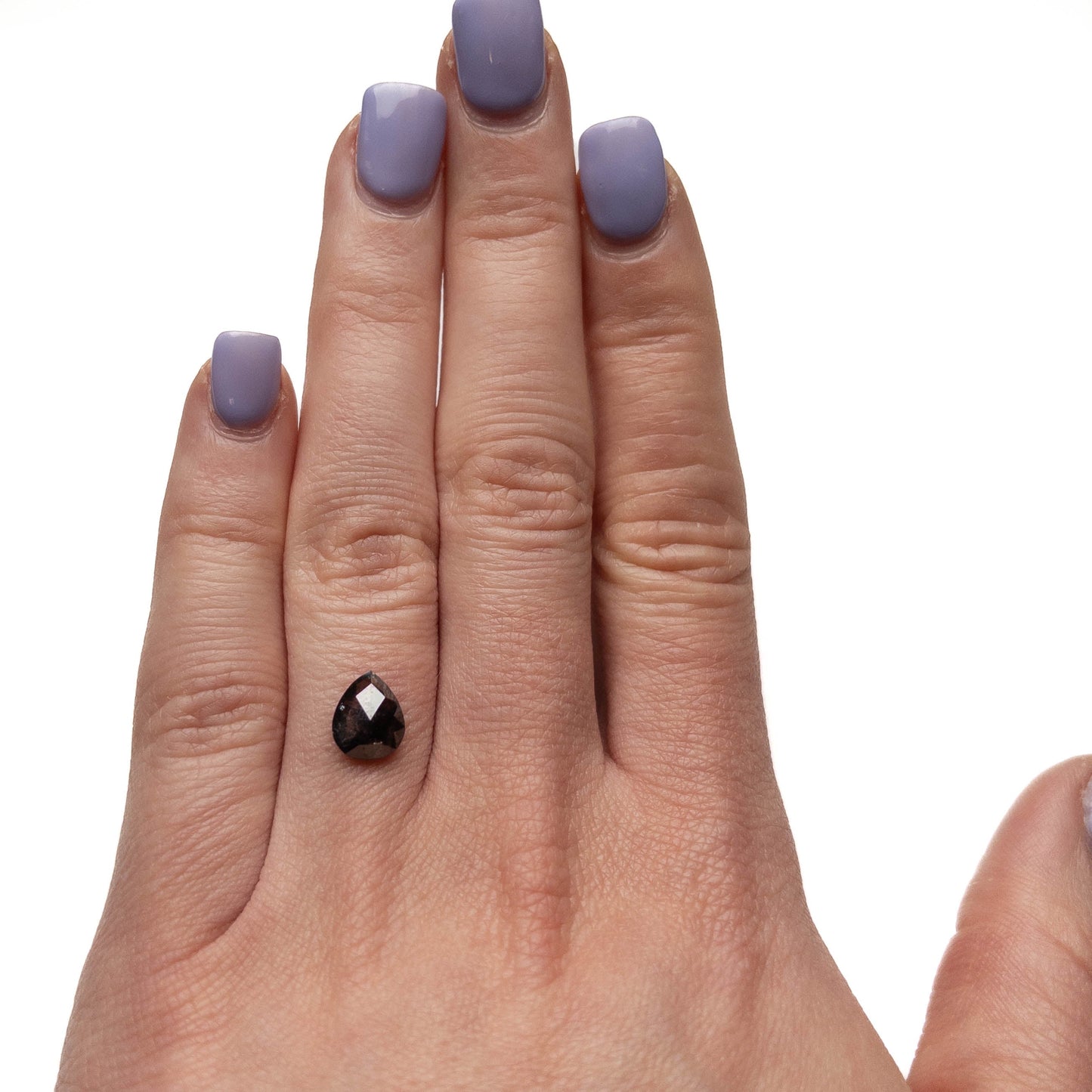 1.51 Carat Black Salt and Pepper Rose Cut Pear Diamond