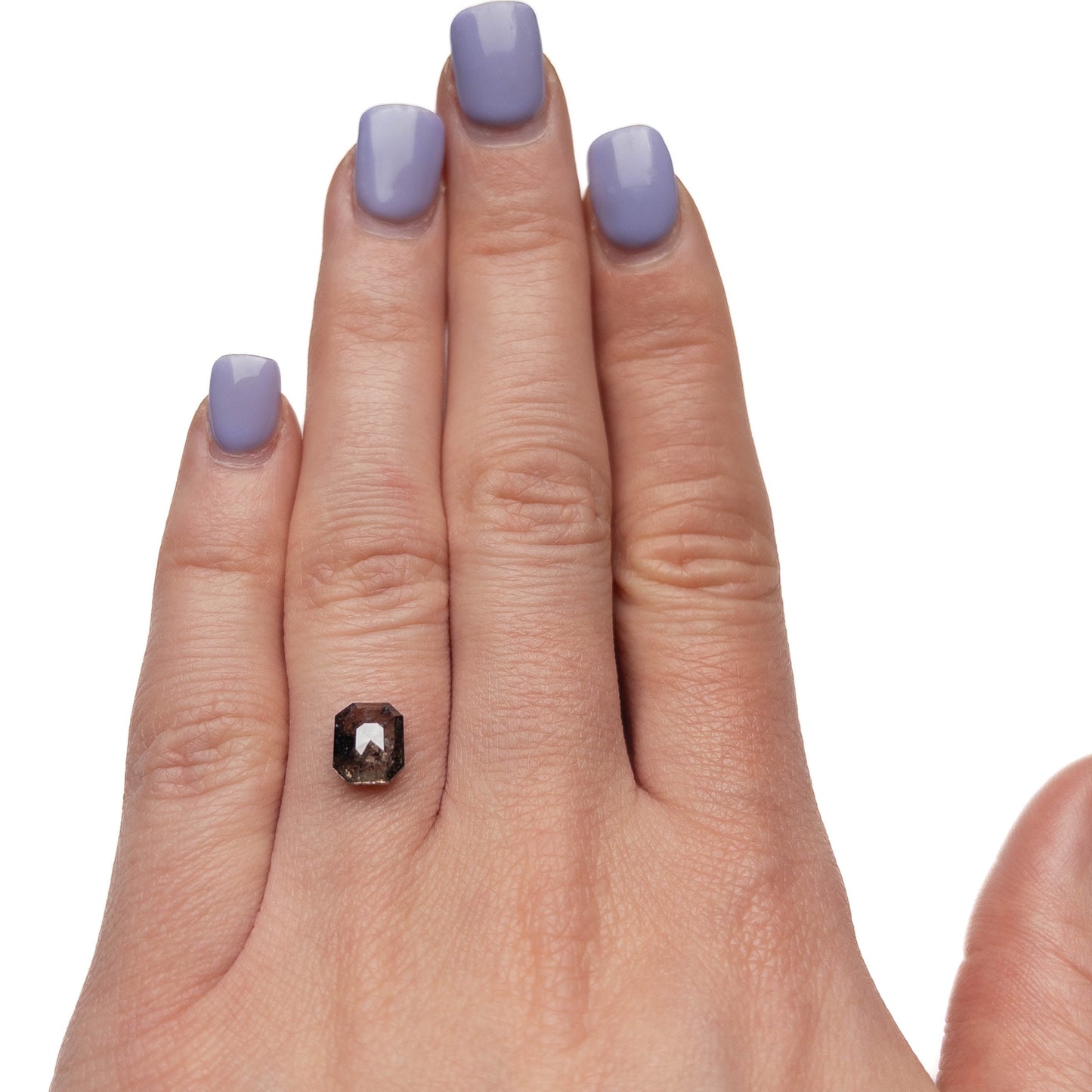 2.04 Carat Salt and Pepper Rose Cut Asscher Diamond