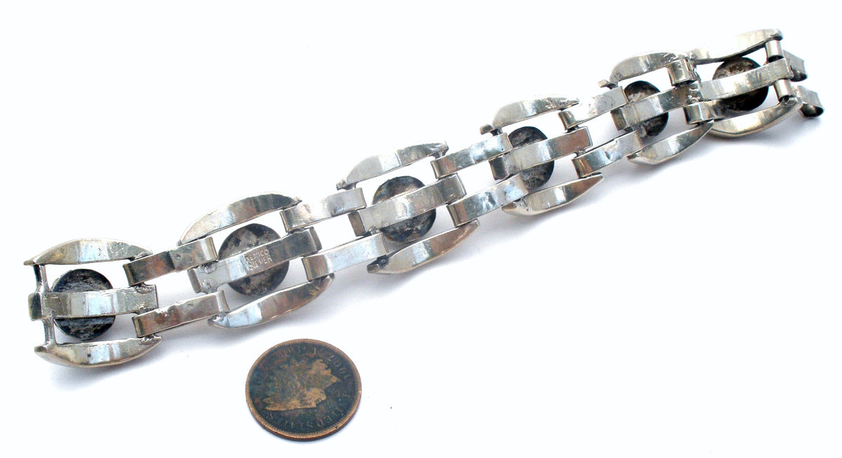 Amethyst Cabochon Bracelet Sterling Silver Vintage