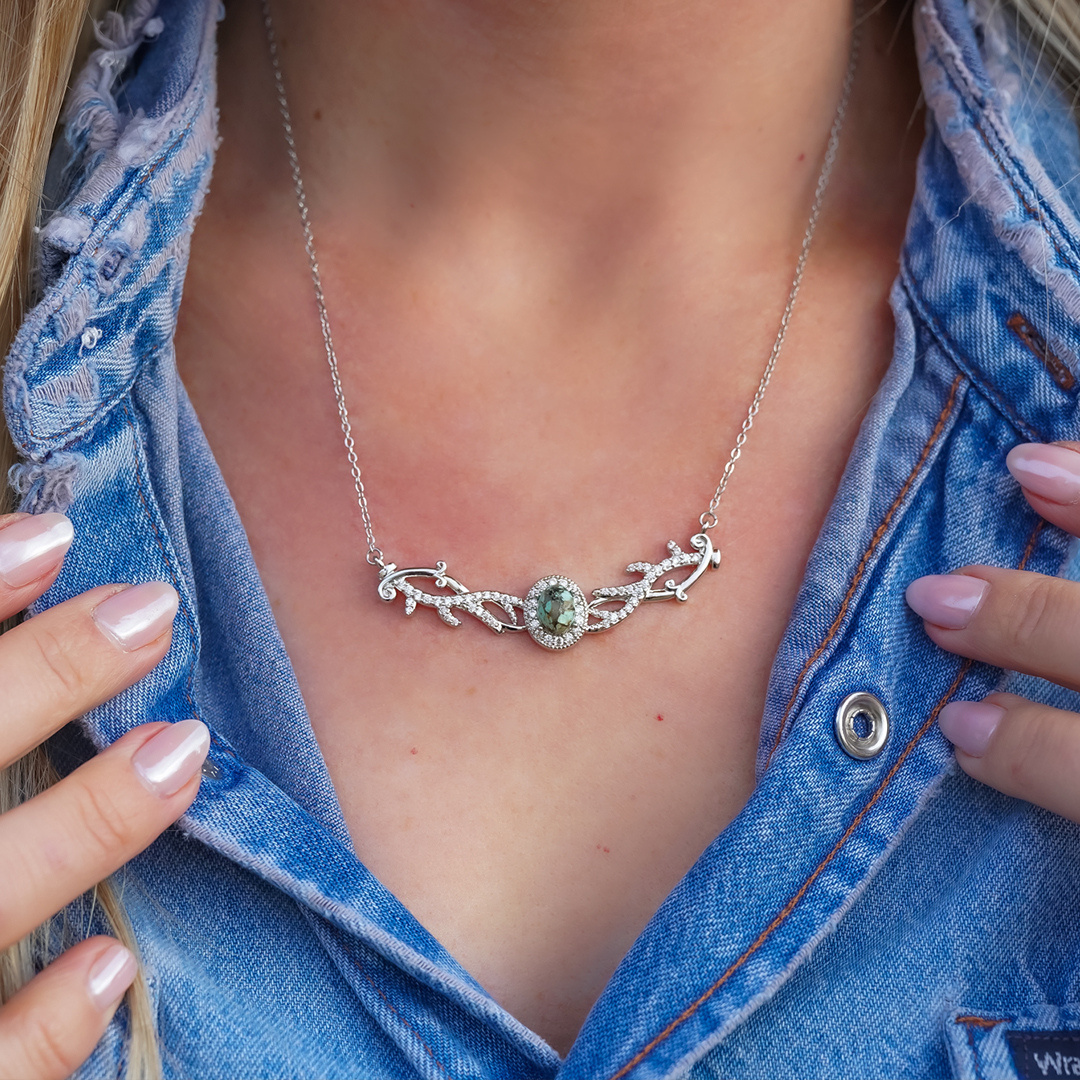 The Turquoise Antler Infinity Necklace