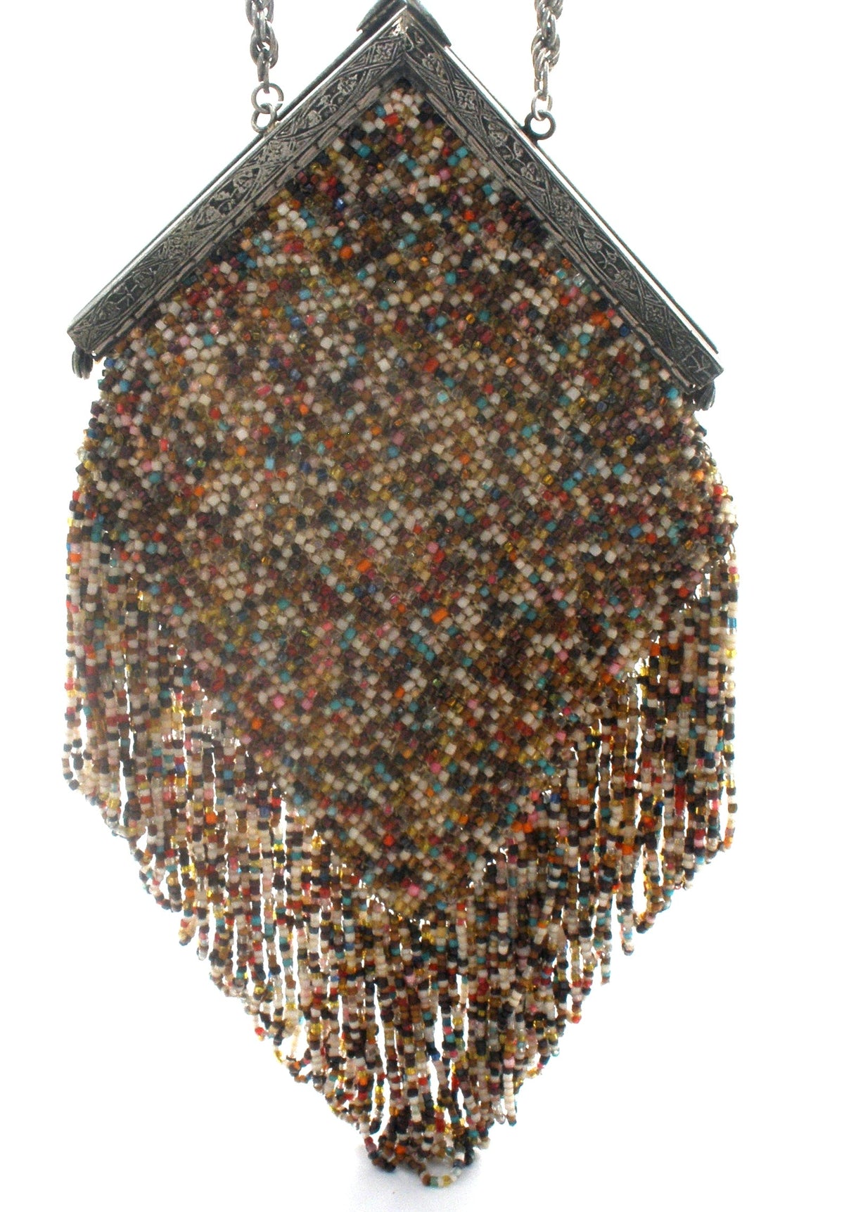Art Deco Shaggy Fringed Beaded Bag