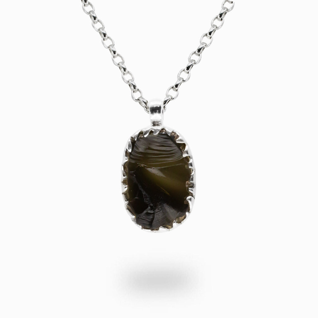 Apache Tear Obsidian Necklace