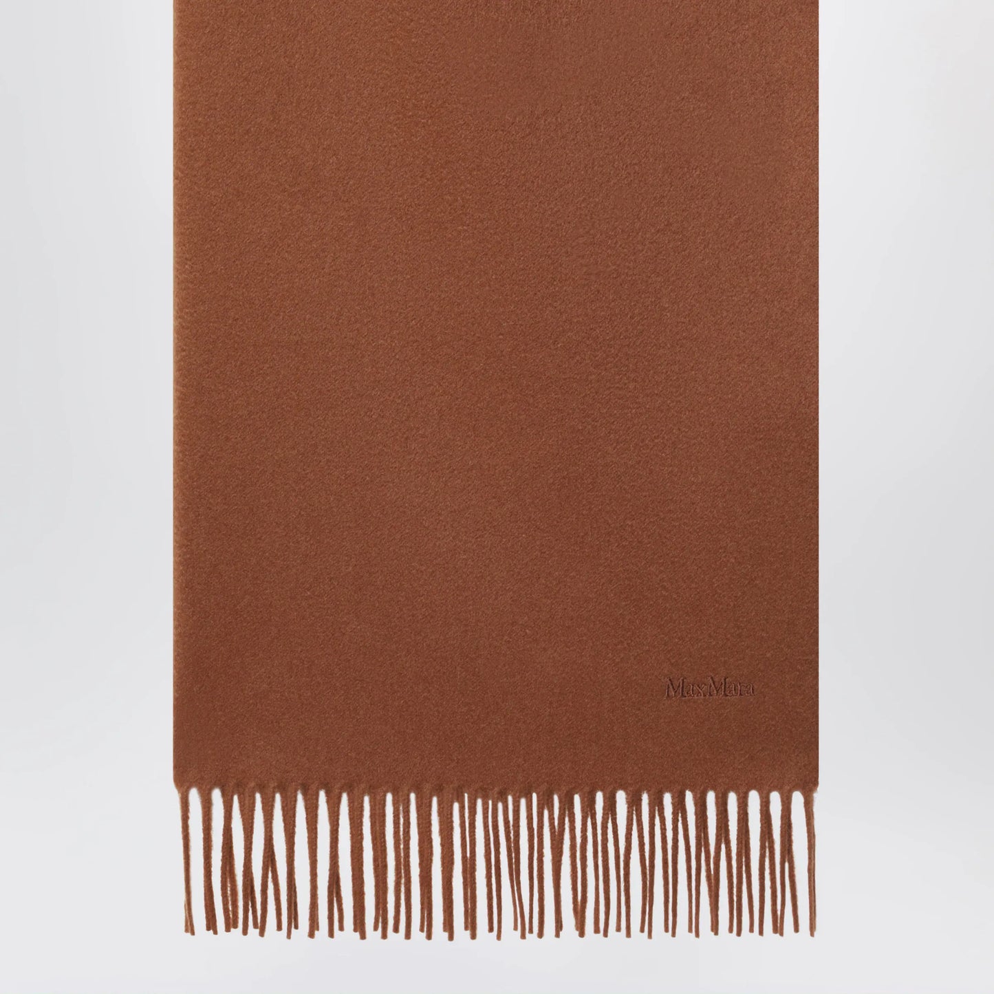 Max Mara - Leather-brown cashmere scarf
