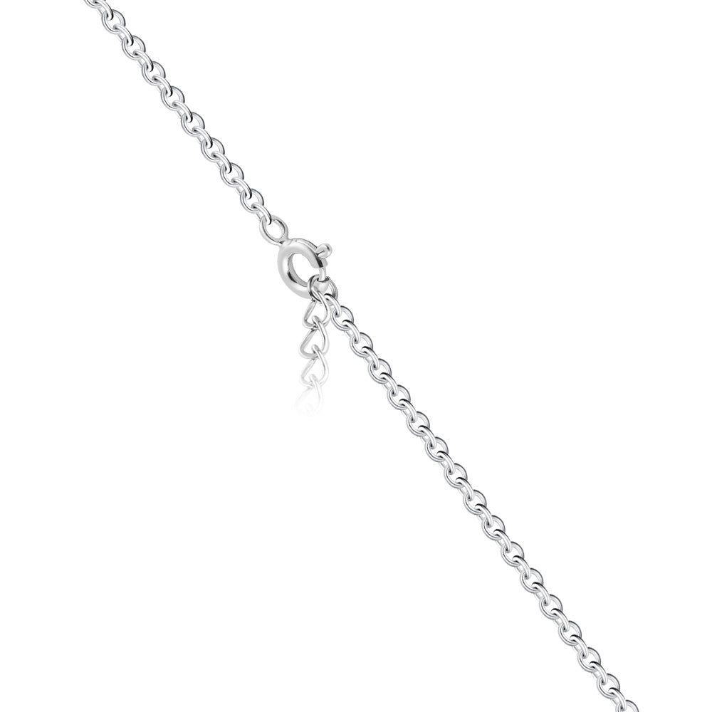 Gnoce Silver Cable Necklace Platinum-plated Silver Blend