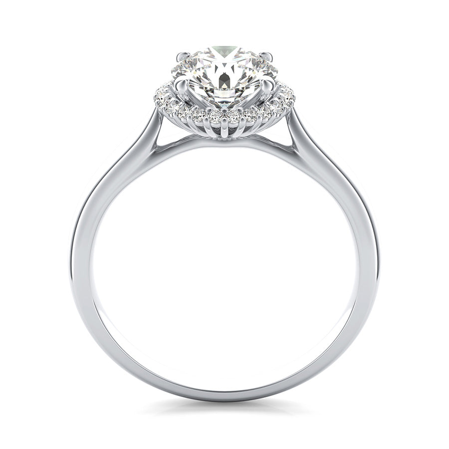 Basket Halo Moissanite Cathedral Engagement Ring