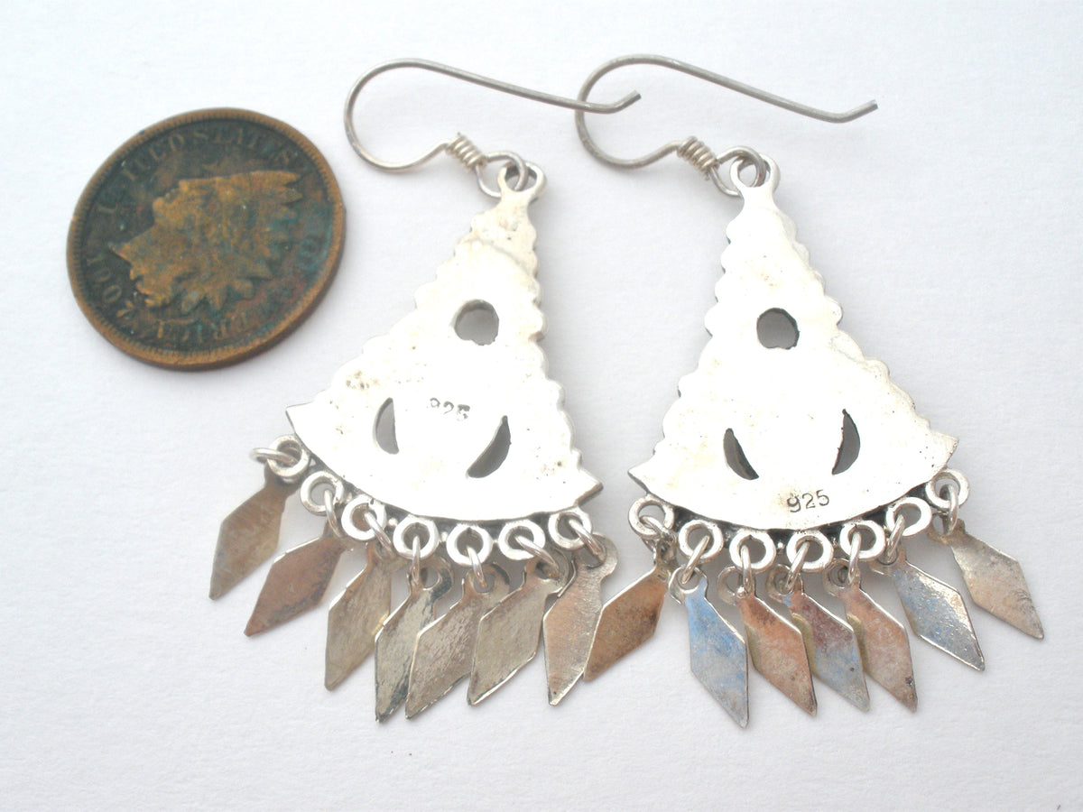 Black Onyx Chandelier Earrings Sterling Silver