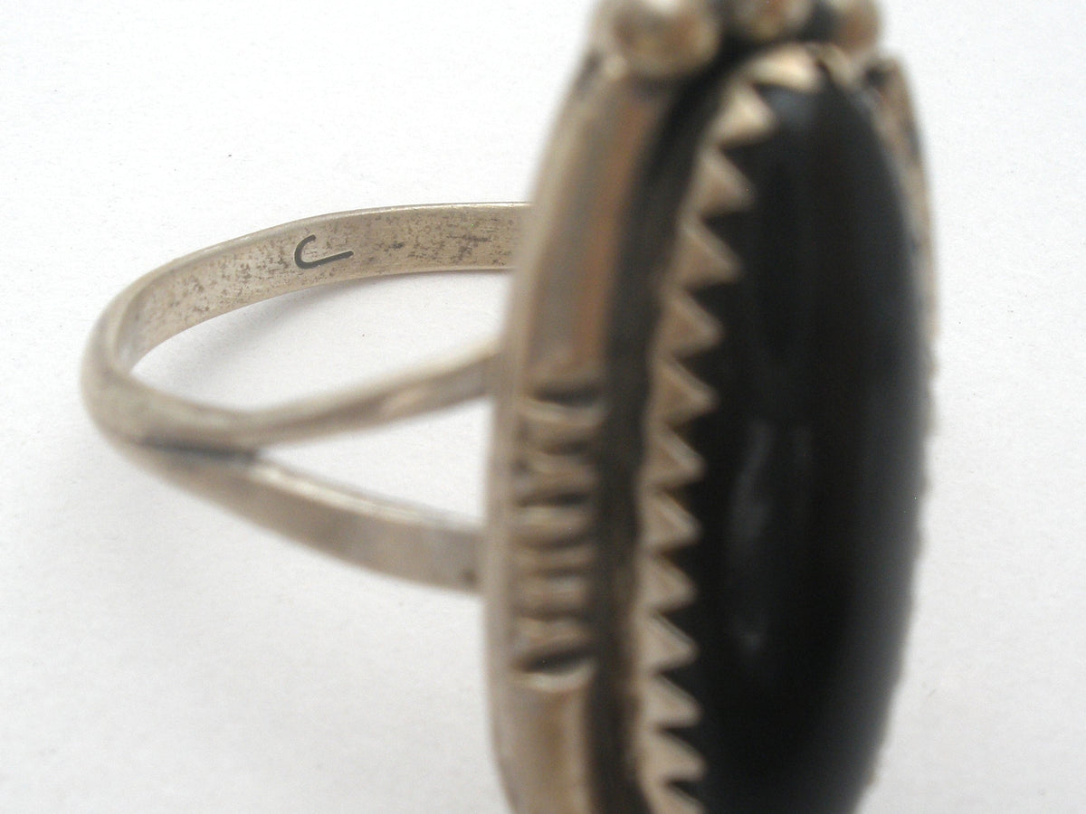Black Onyx Ring Sterling Silver Jean Dixon Size 8.25