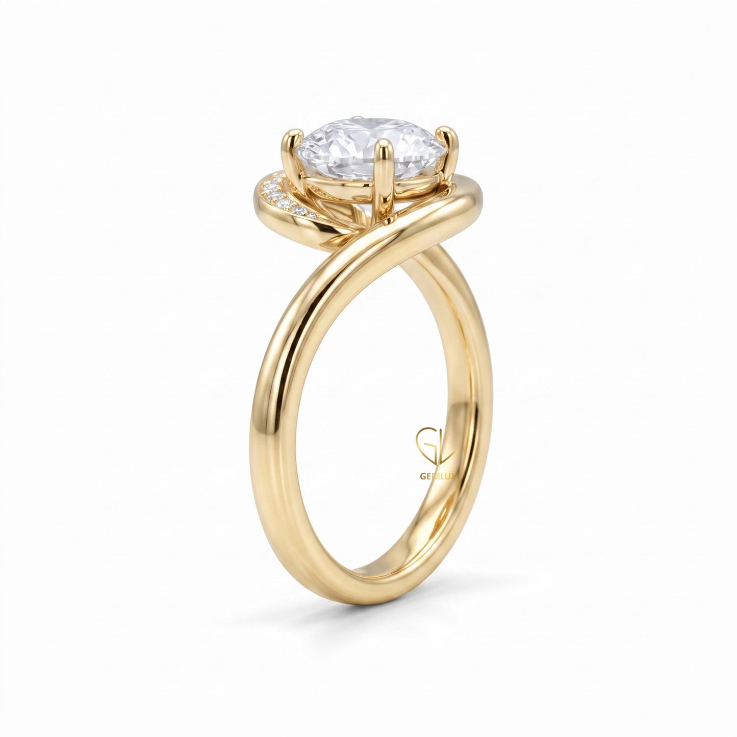Brilliant Round Hearts & Arrows Lab Grown Diamond Bypass Engagement Ring