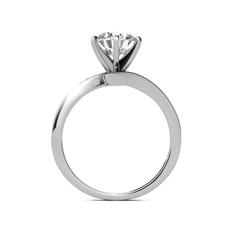 Bypass Round Moissanite Channel-Set Side Stones Engagement Ring