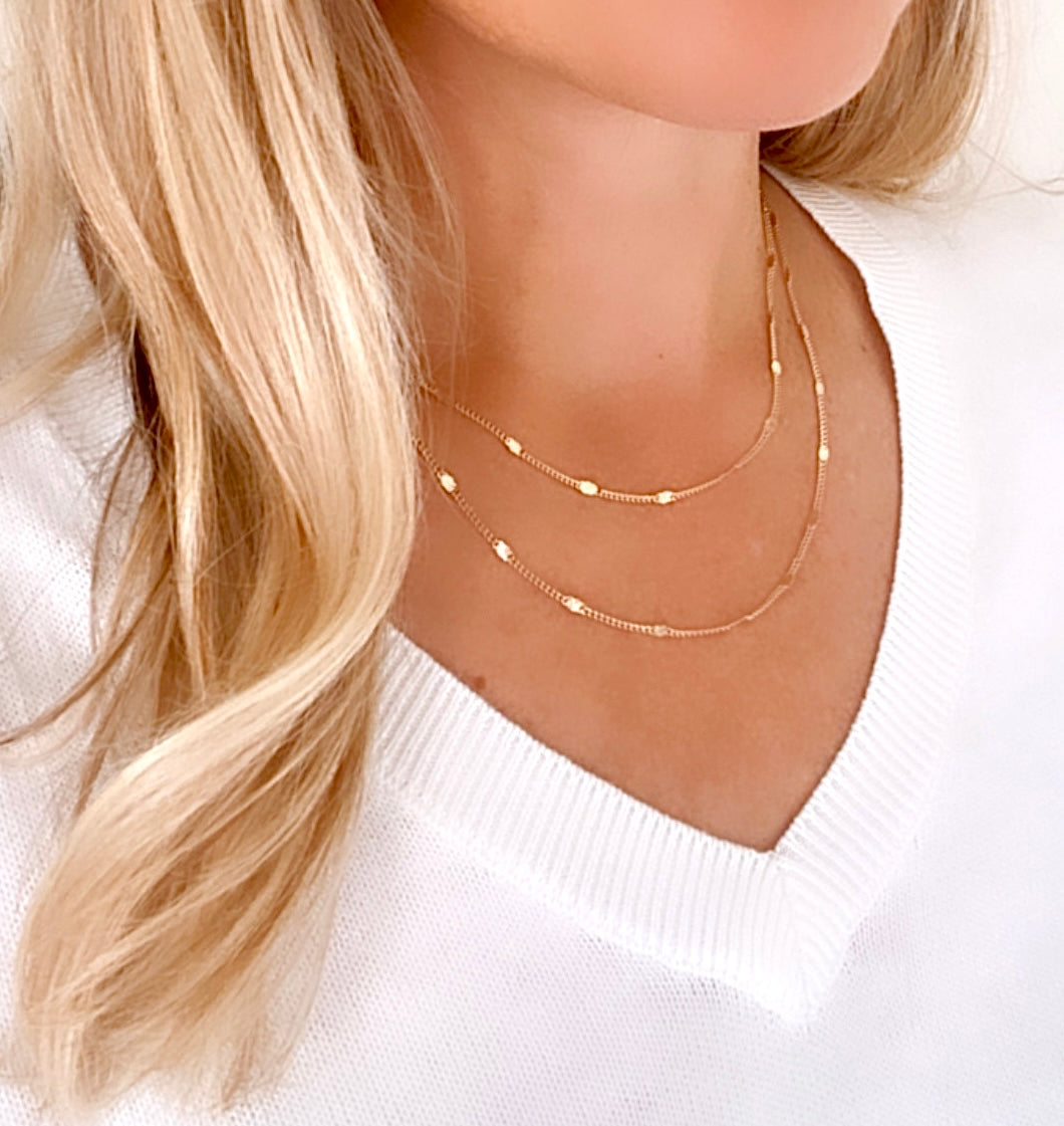 Dainty Gold Filled Celestial Chain Necklace Simple Layering Necklace Curb Chain Everyday Necklaces Christmas Gift Star Chain Necklace