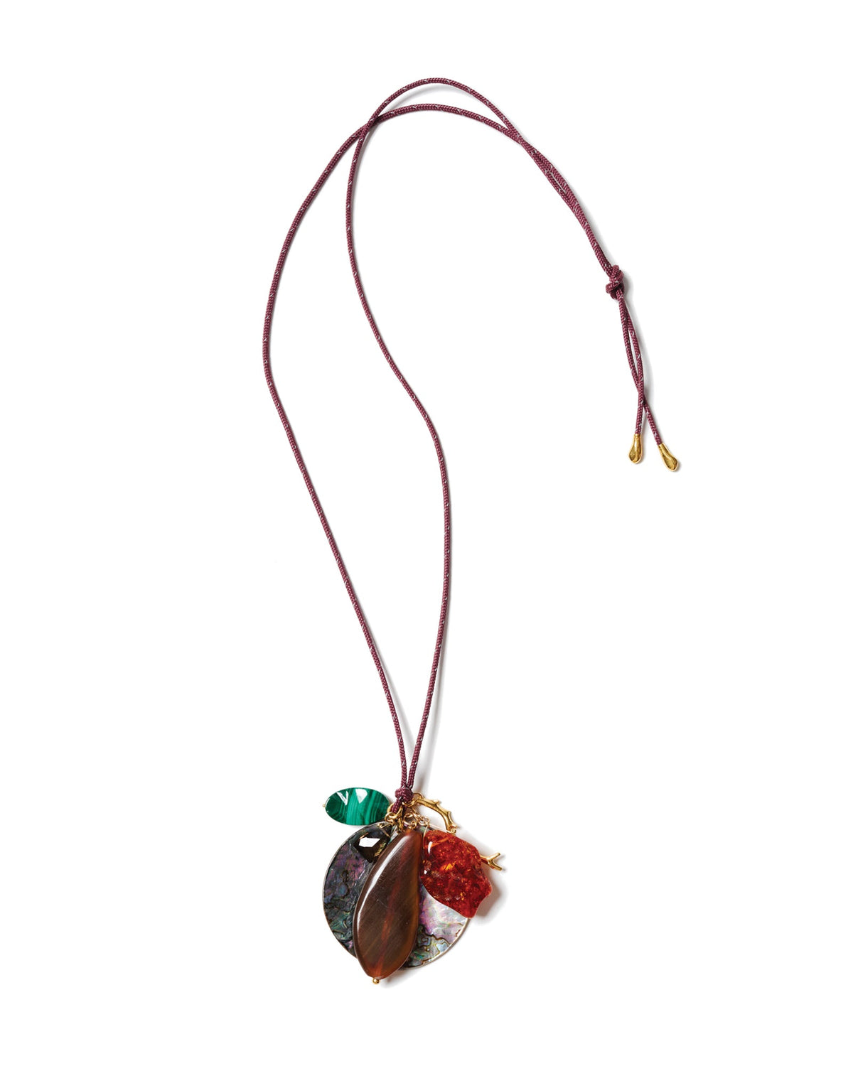 Paracord Mix Stone Charm Necklace