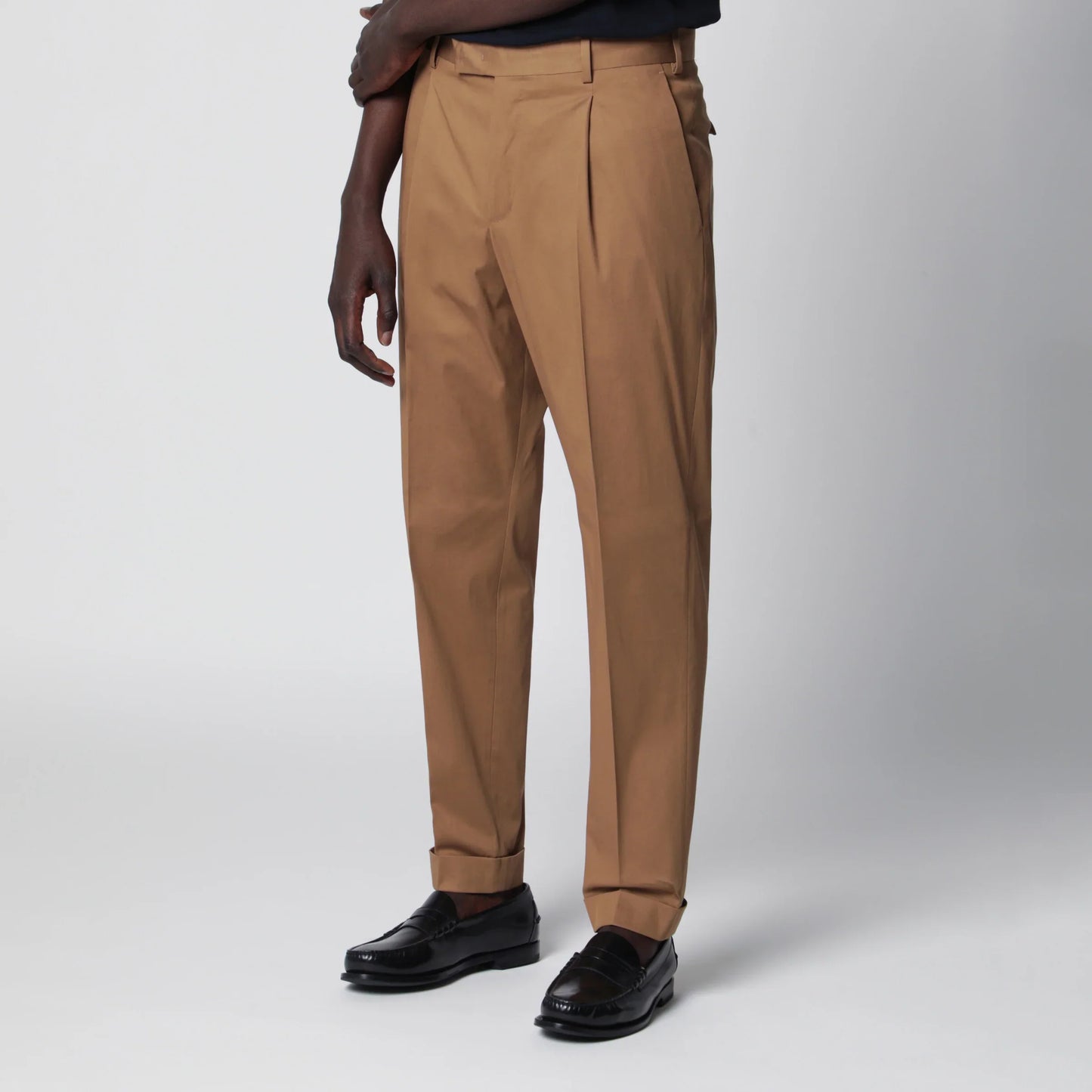 PT Torino - Biscuit-colored cotton trousers