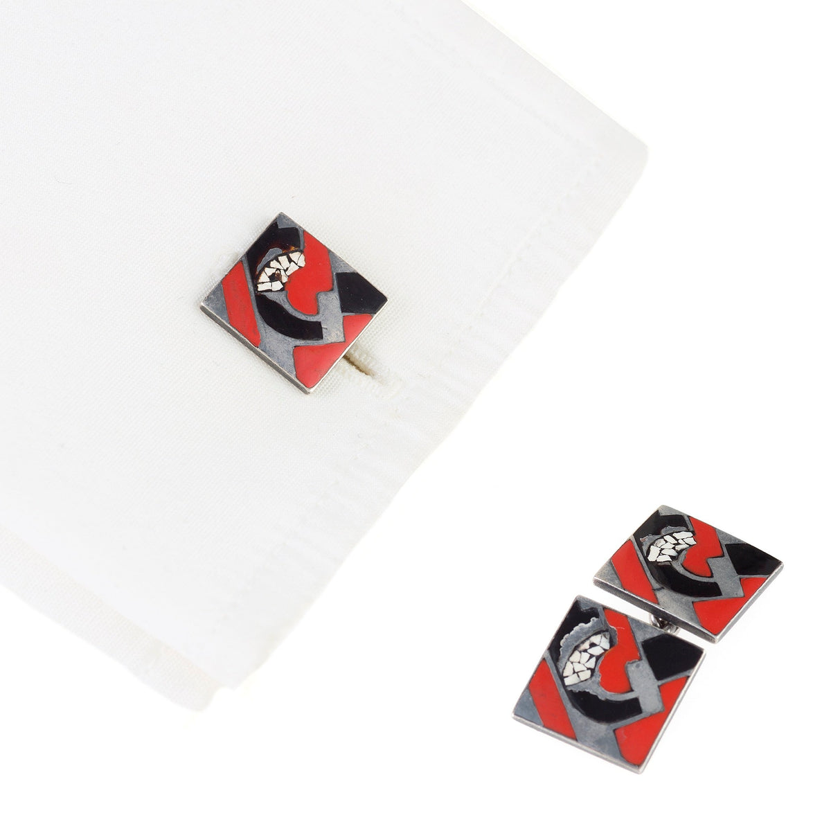 Gérard Sandoz "Coquille d’Œuf" Eggshell Lacquer Cuff Links