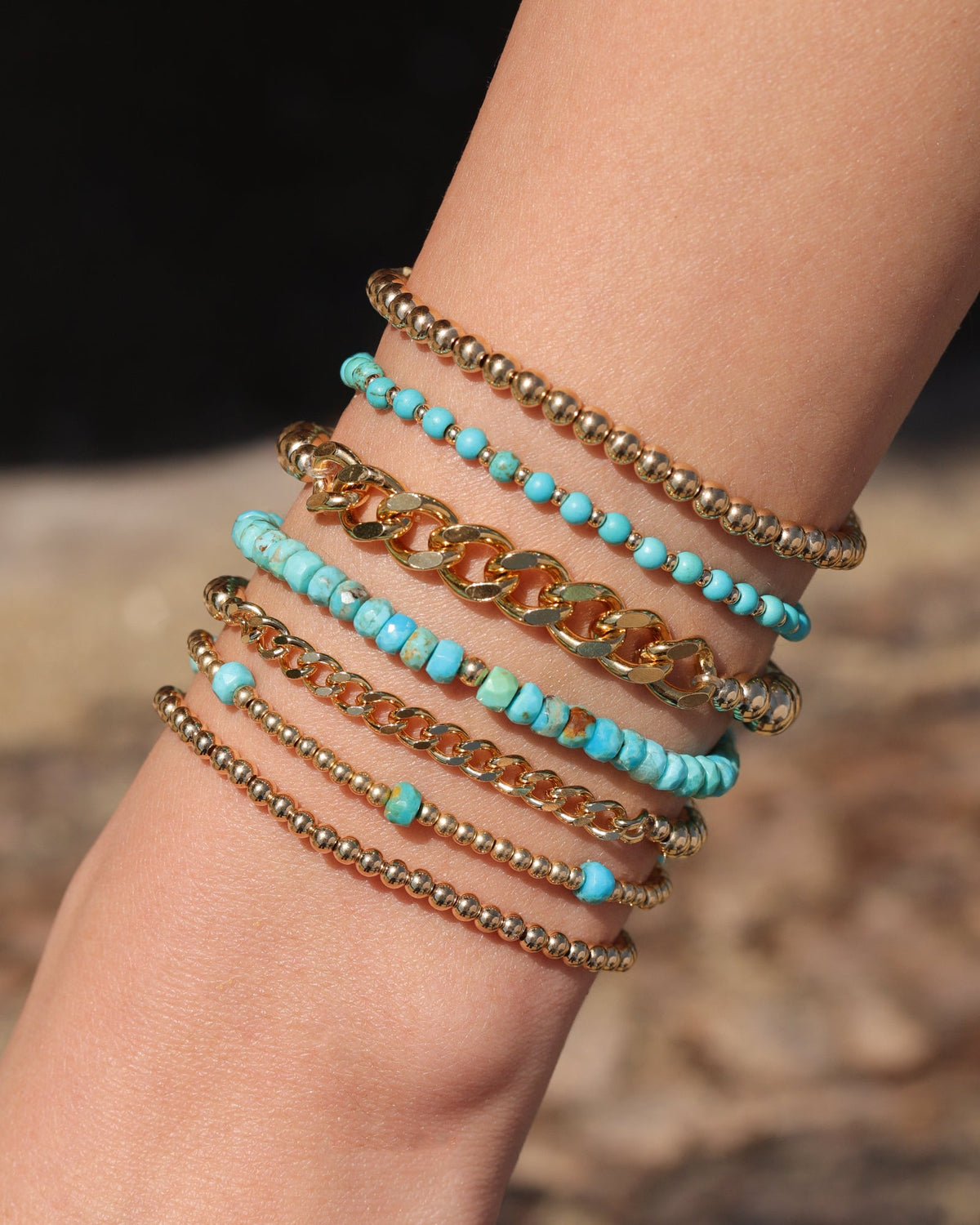 Stone Saucer Beaded Bracelet | 4mm