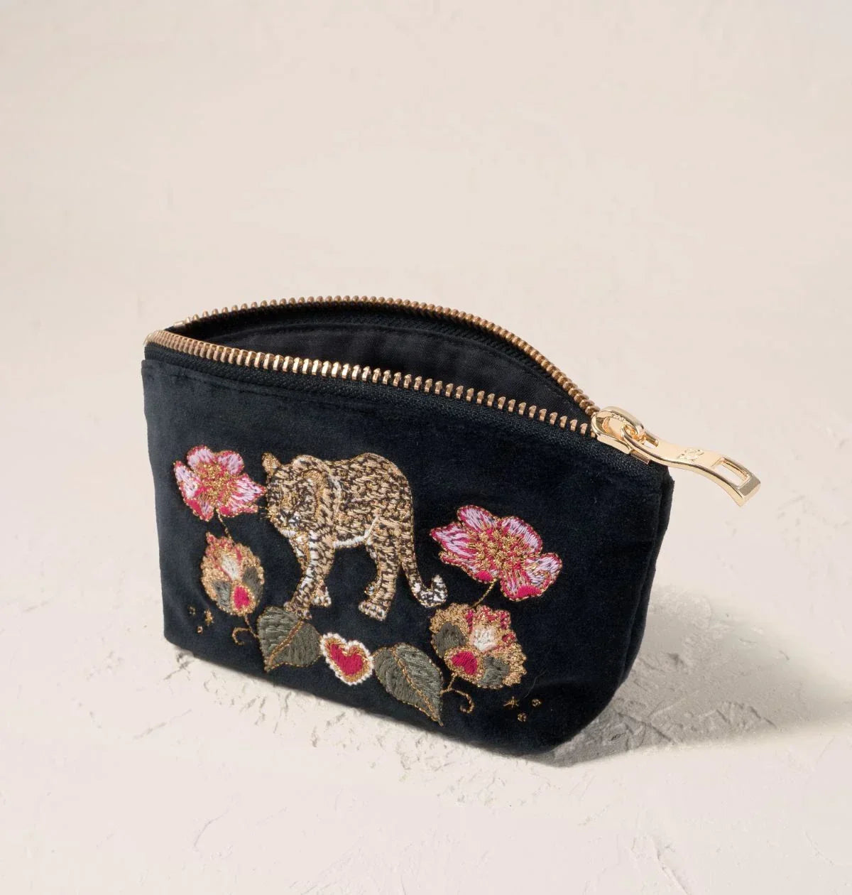 Celestial Leopard Velvet Coin Purse