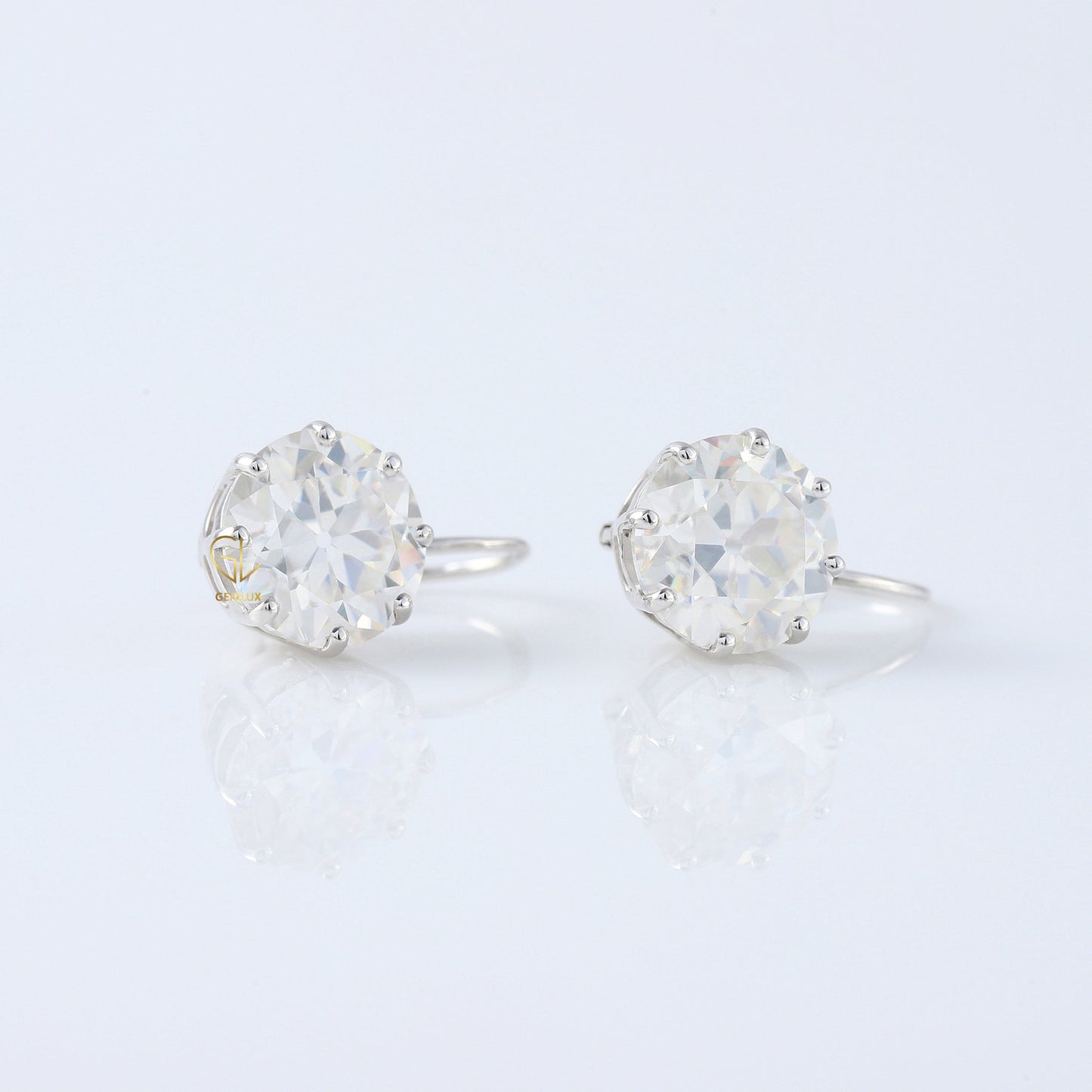 Certified Old European Round Cut Lab Grown Drop Earrings