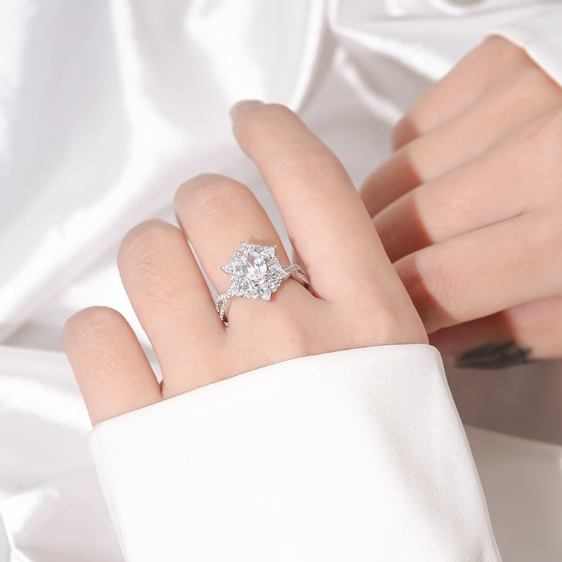 Cluster Halo Oval Moissanite Twisted Pave Engagement Ring