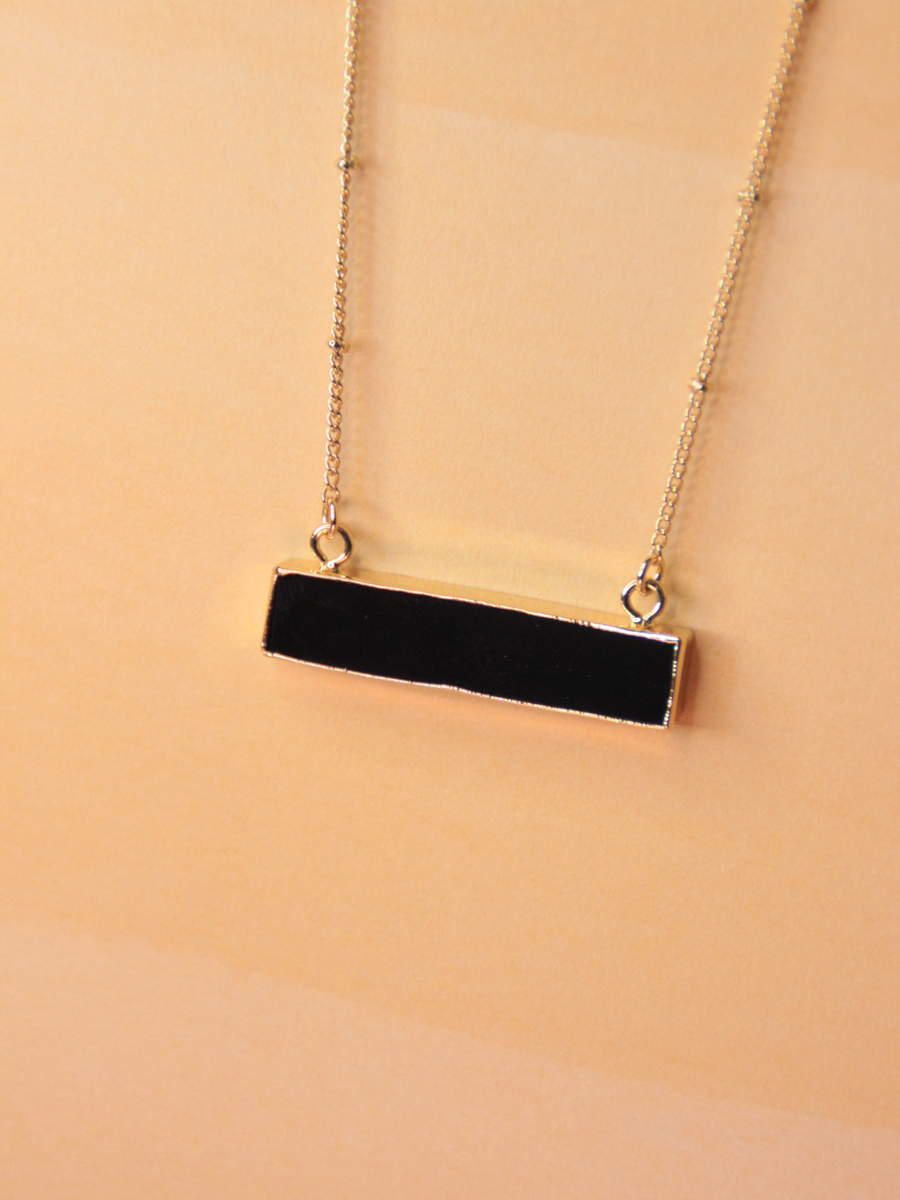 MEG Bar necklace - Semi-precious stone bar pendant