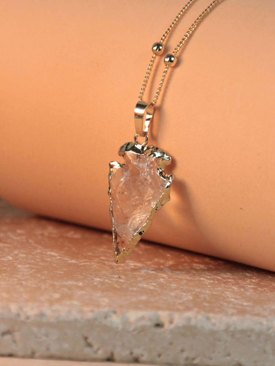 DENISA necklace - quartz flint pendant
