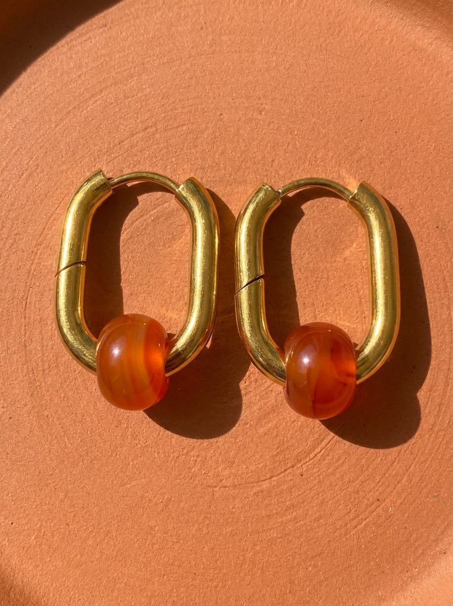 Boucles d’oreilles créoles FRENCH CARIBBEANS - forme ovale minimaliste