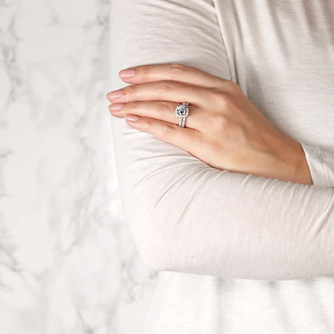 Curved Pave Moissanite Half Eternity Wedding Band Ring In Sterling Silver