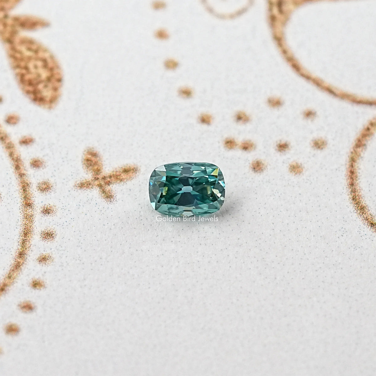 Blue Cushion Cut Moissanite Stone
