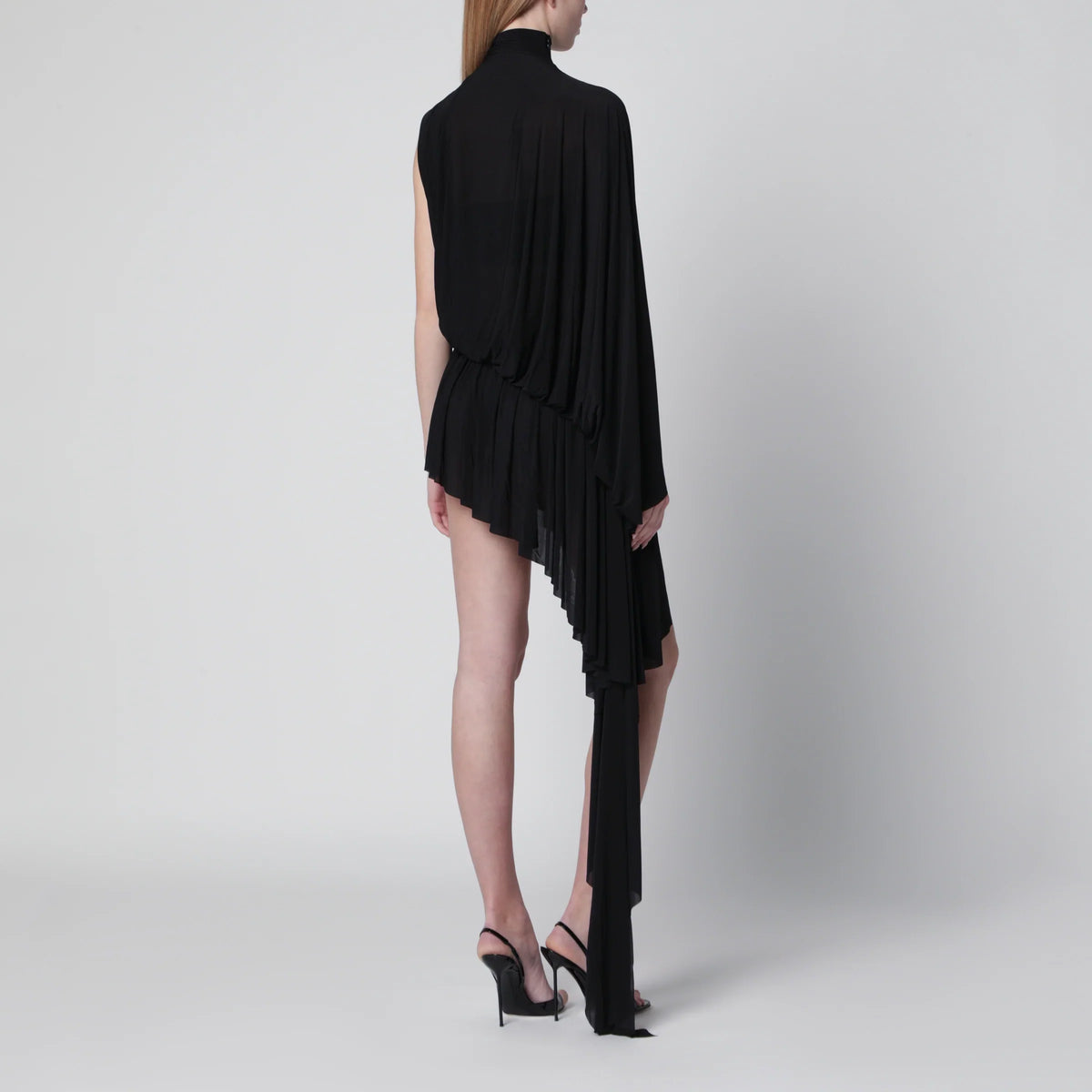 Francesco Murano - Black asymmetric turtleneck dress