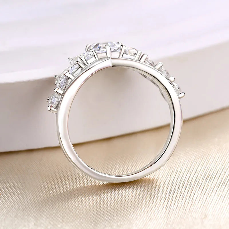 Fashionable 925 Sterling Silver Asscher Cut Wedding Ring