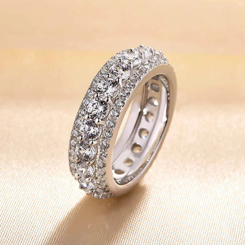 Deluxe 925 Sterling Silver Round Cut Wedding Ring