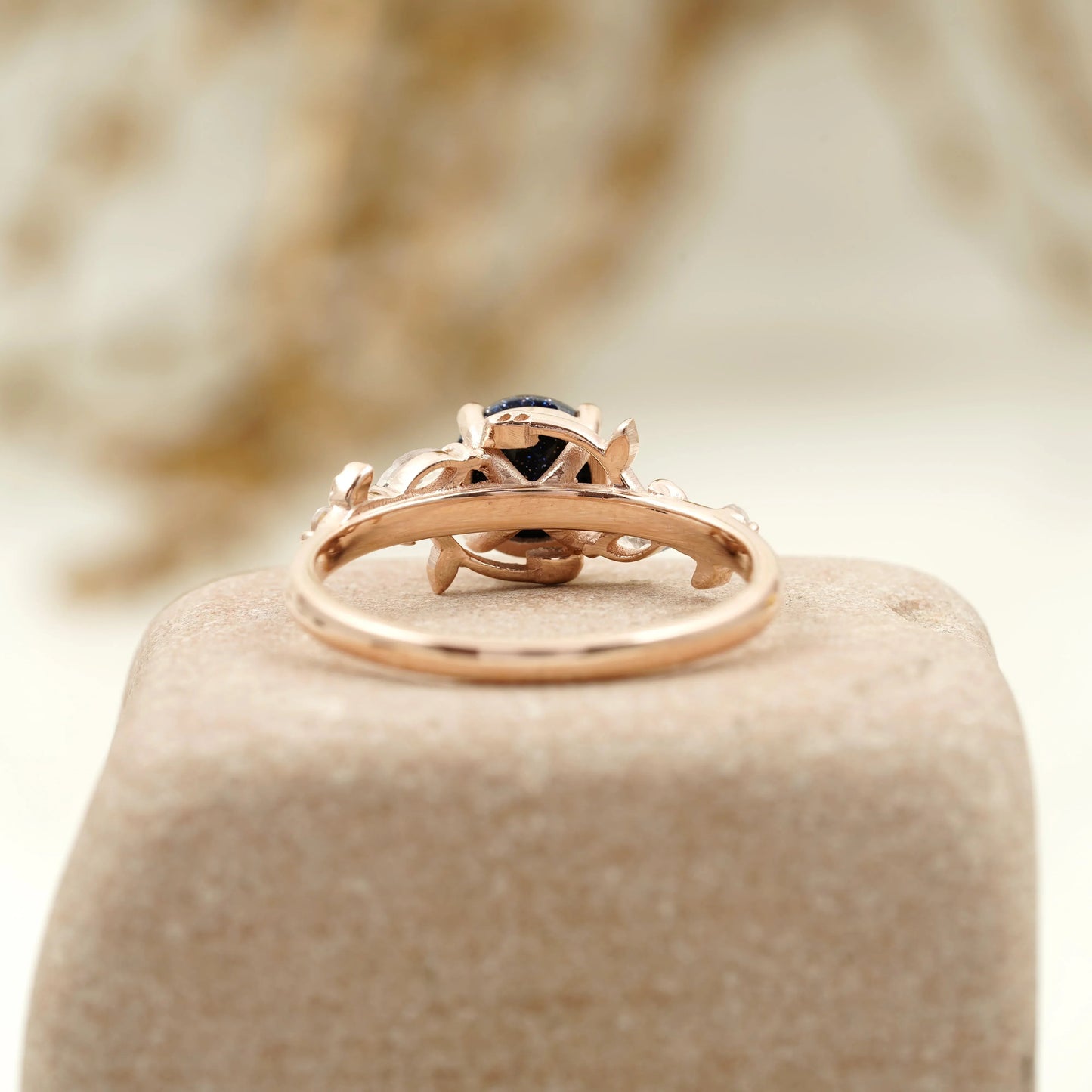 Emerald Cut Aquamarine Gemstone Engagement Ring For Women
