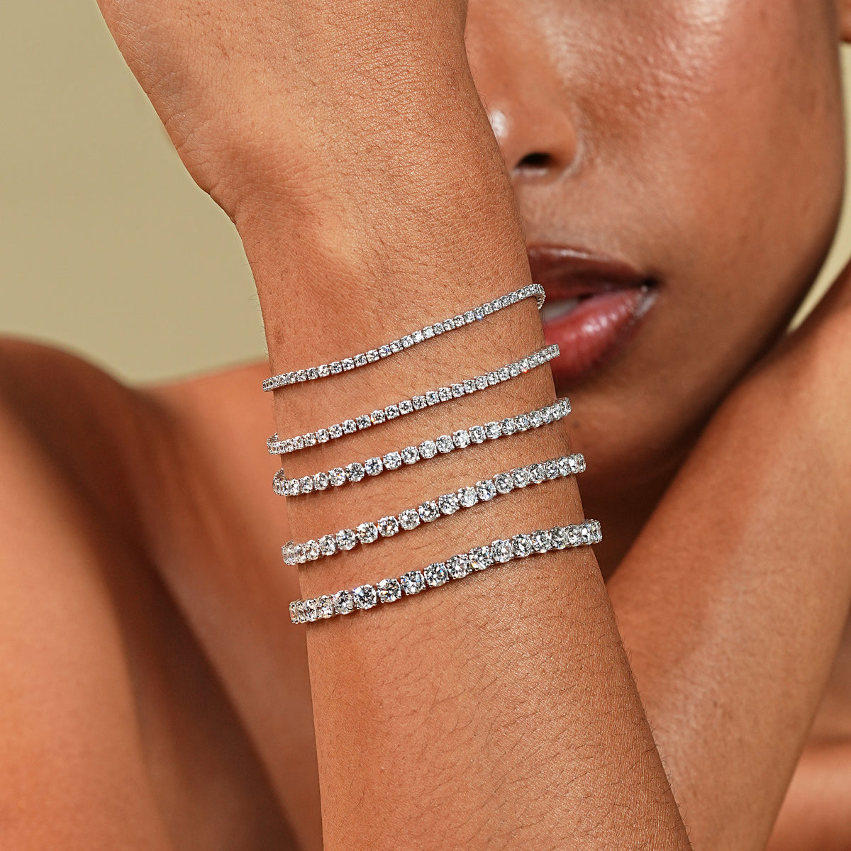 7 Carat Lab Created Diamond Tennis Bracelet in 14K White Gold