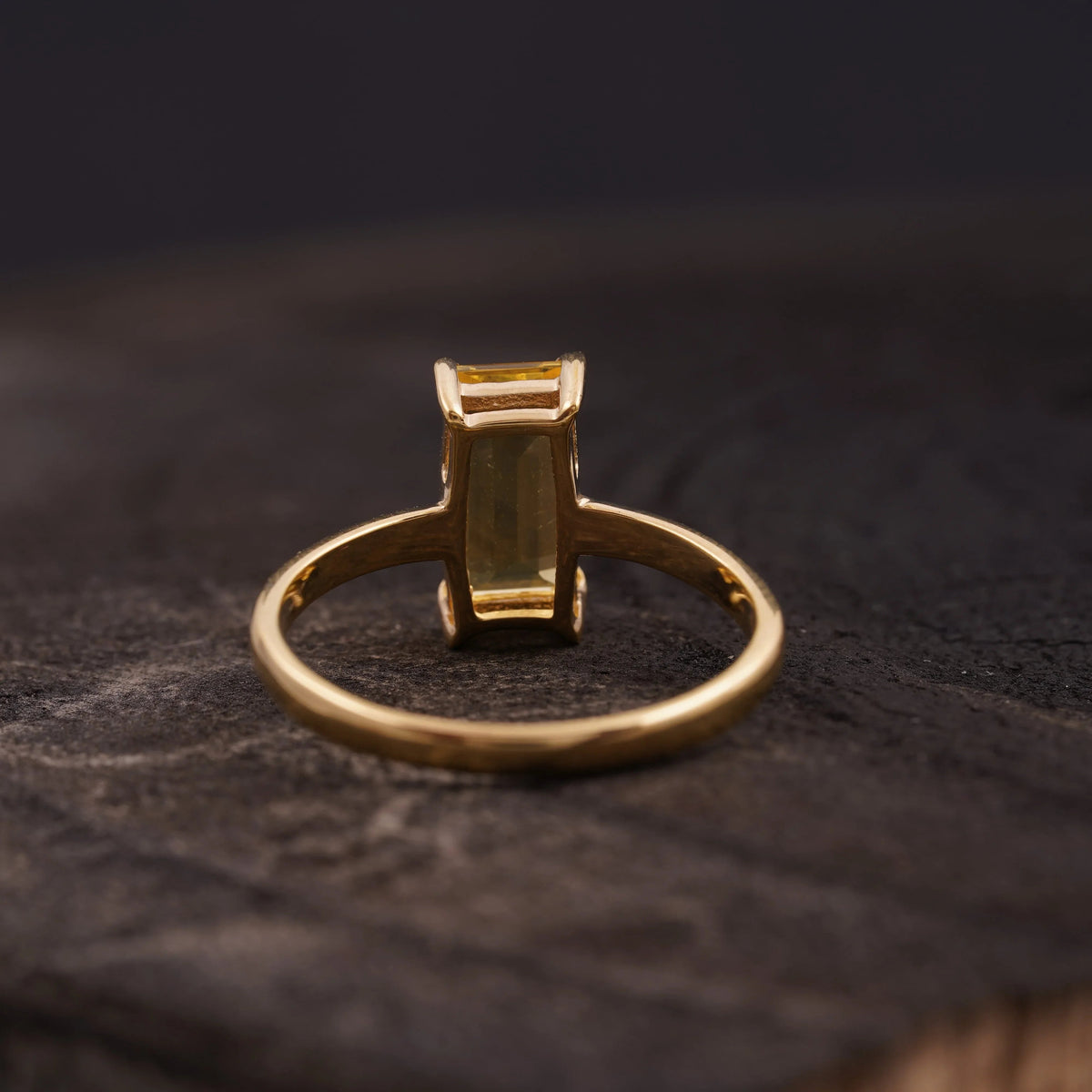 Baguette Citrine Engagement Ring | November Birthstone Jewelry