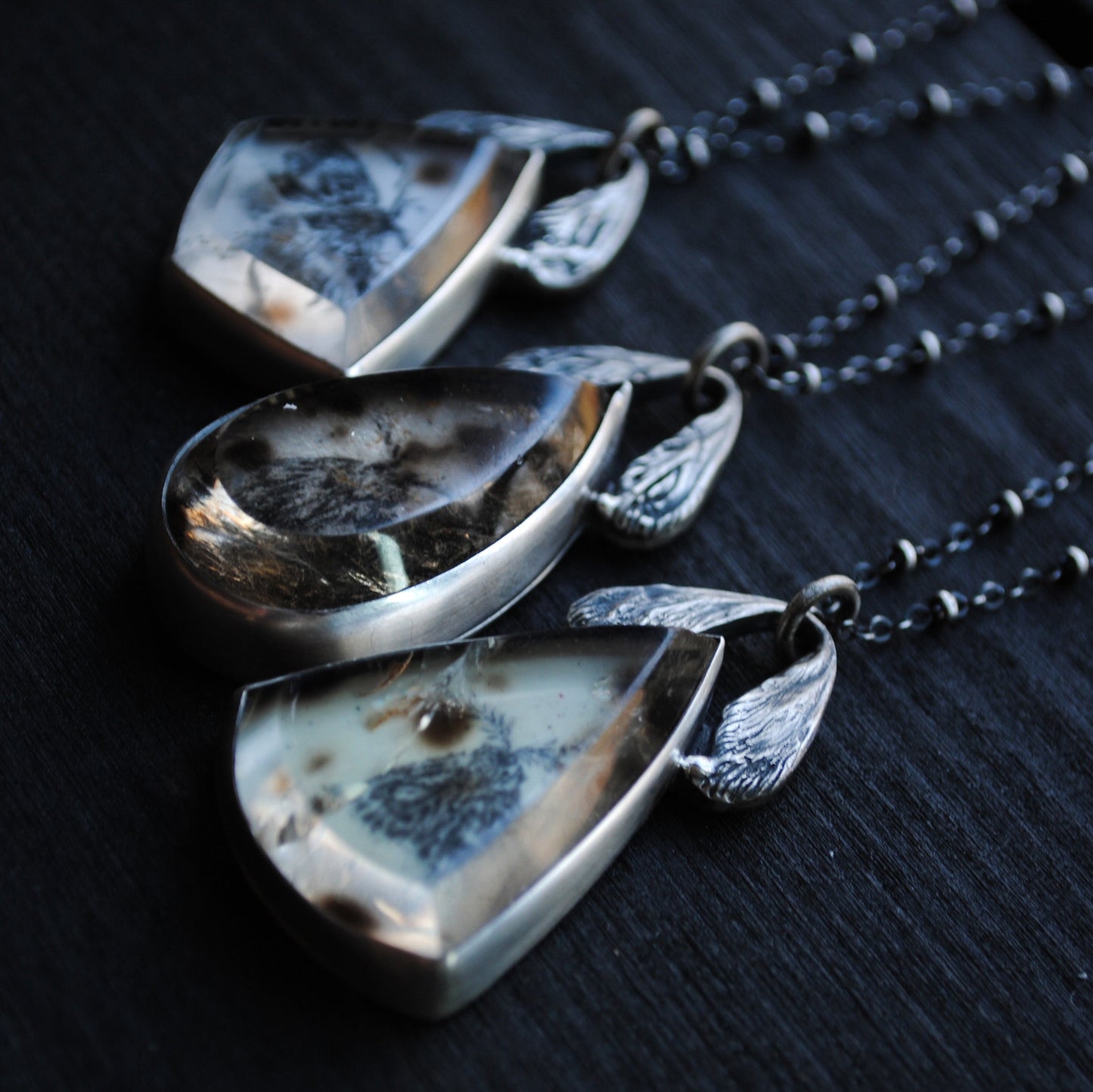 Pendant- Portraits Through the Garden Windows- Enamel Moth Painting