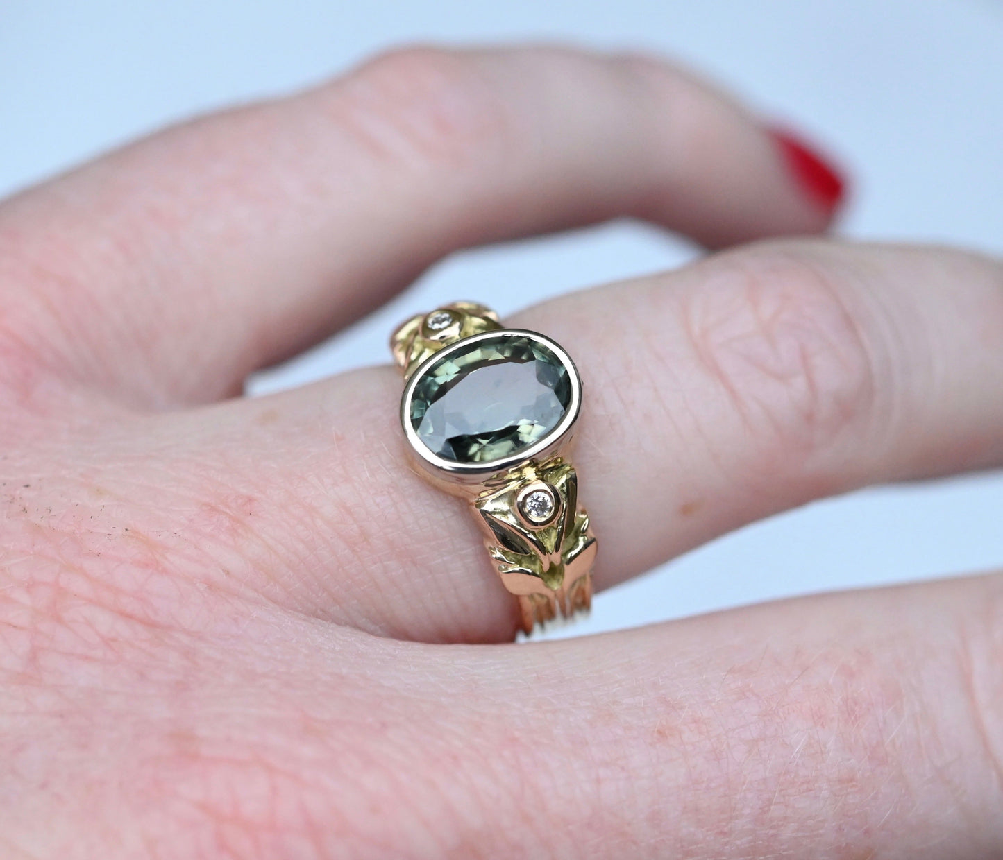 Small Banner 14k Gold Ring Setting - Made To Order