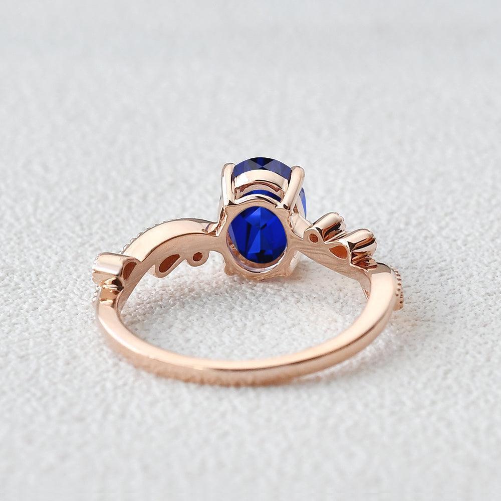Genevieve’s Royalty | Oval Sapphire Vintage Solitaire Engagement Ring