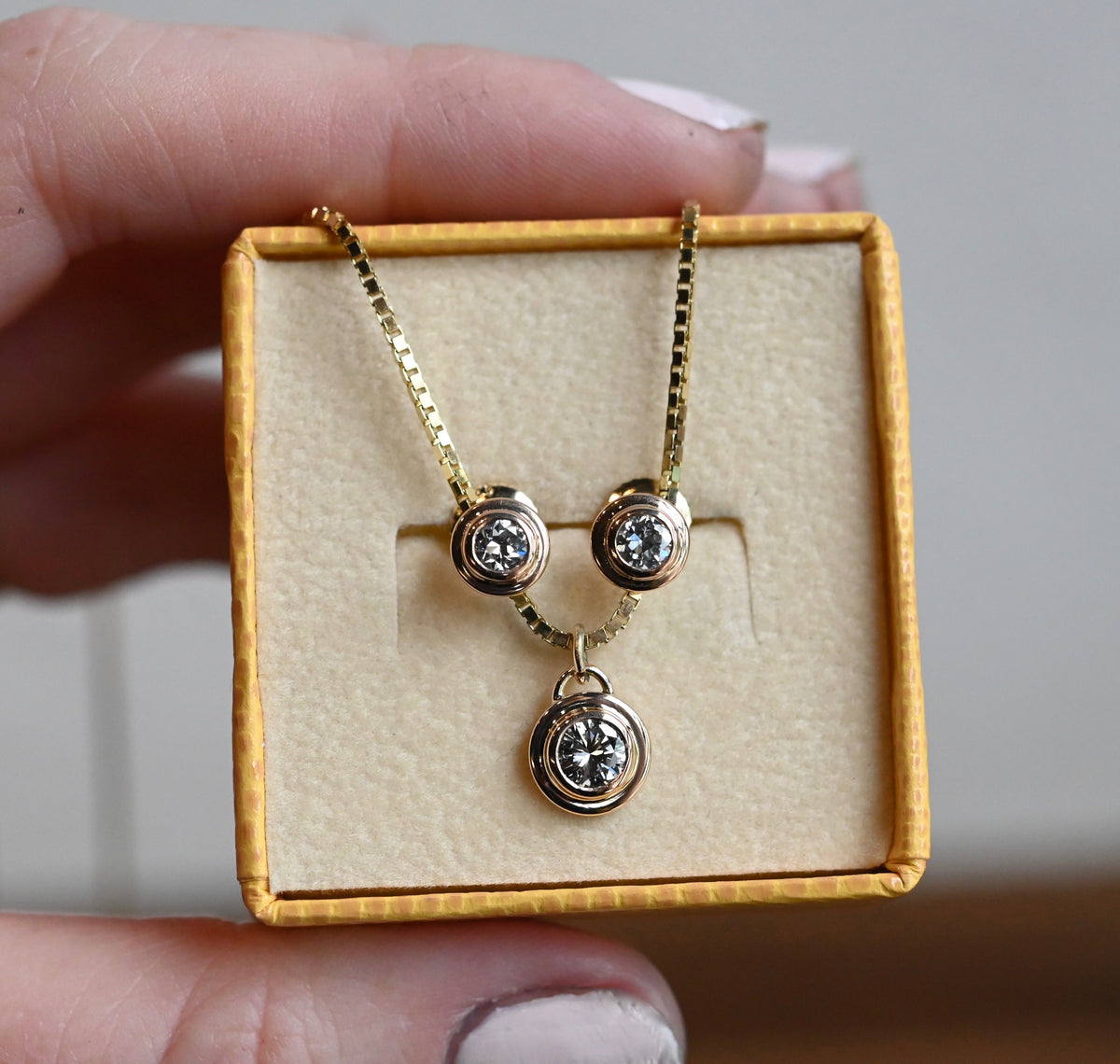 Diamond Disc 14k Gold Studs Setting - Made to Order