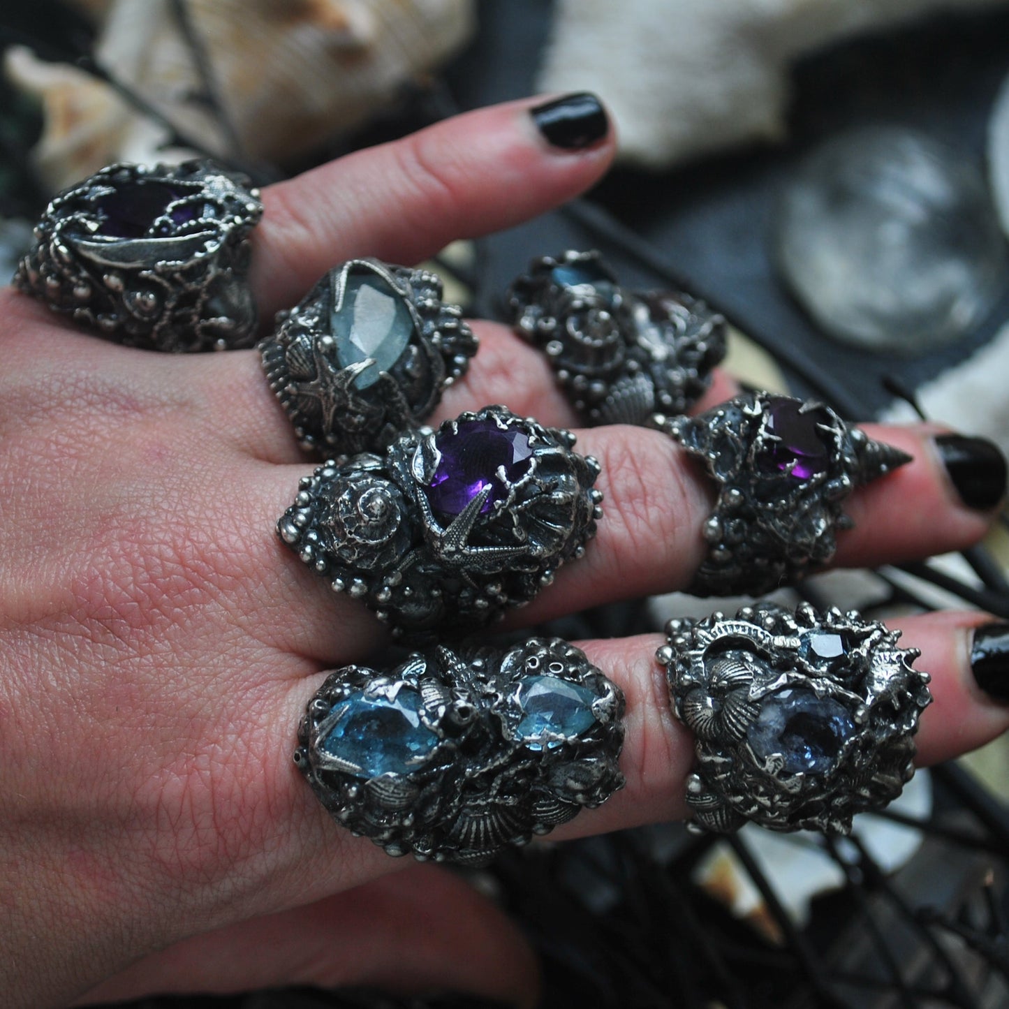 Size 8, Tidal Tower,Tourmaline & Topaz